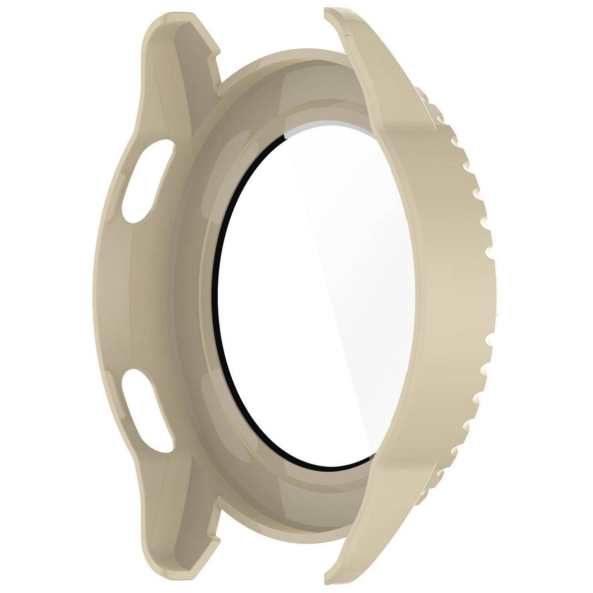 Für Xiaomi Watch S3 Kunststoff Watch Hülle + H9 Hart Schutzglas Beige