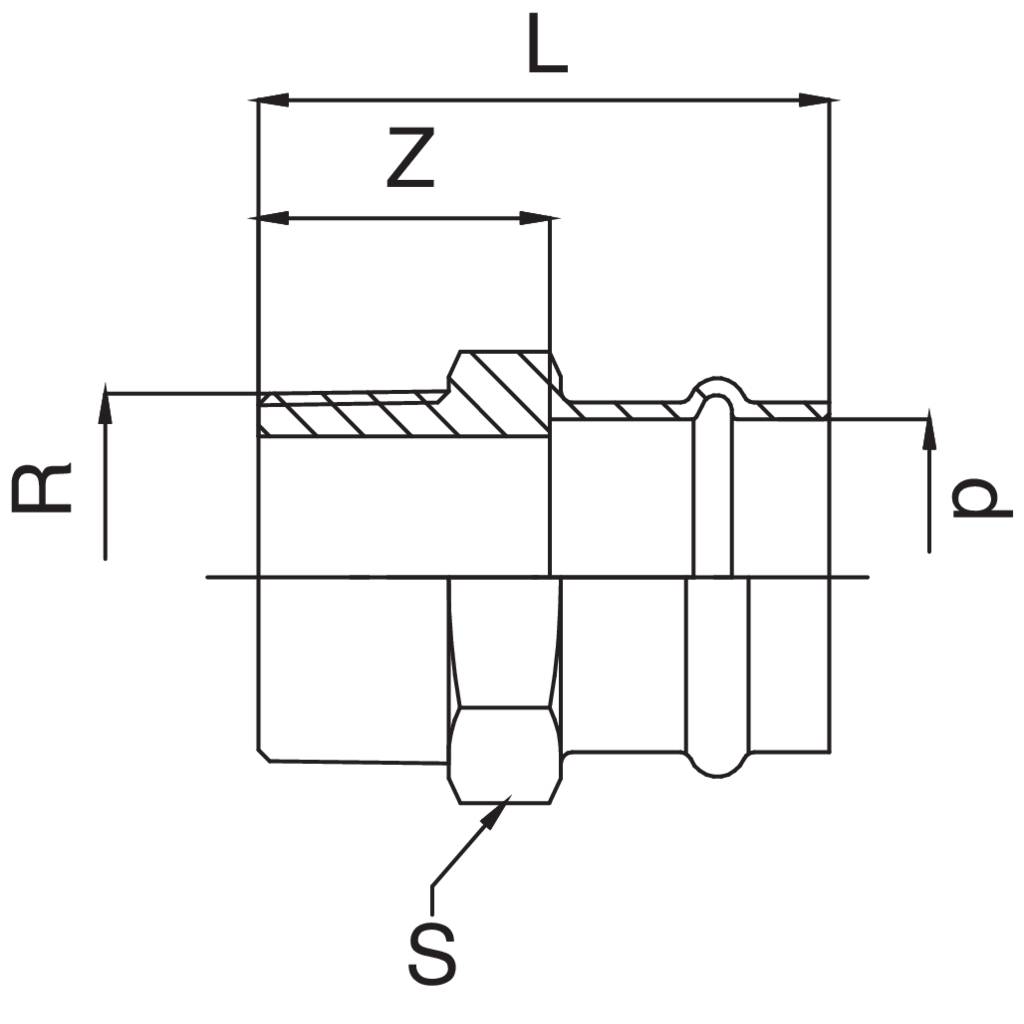 1/2x12mm Ü-Stück AG - RG Kombifitting Frabo DVGW