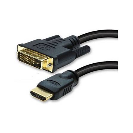 Ein Kabel mit einem DVI-Anschluss an einem Ende und einem HDMI-Anschluss am anderen Ende, das zur Verbindung von Geräten oder Displays verwendet wird.