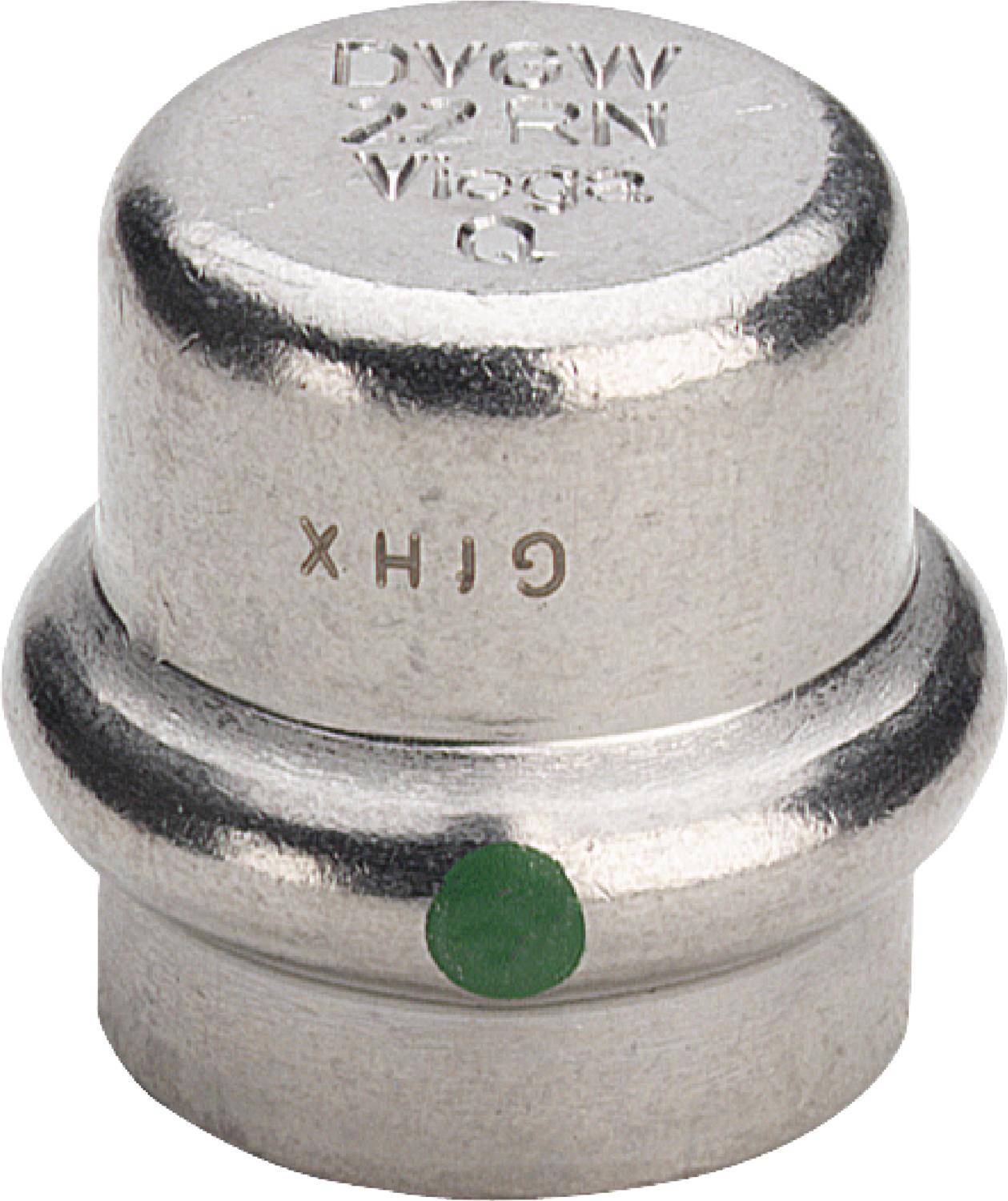 VIEGA Kappe Sanpress Inox Edelstahl 35mm