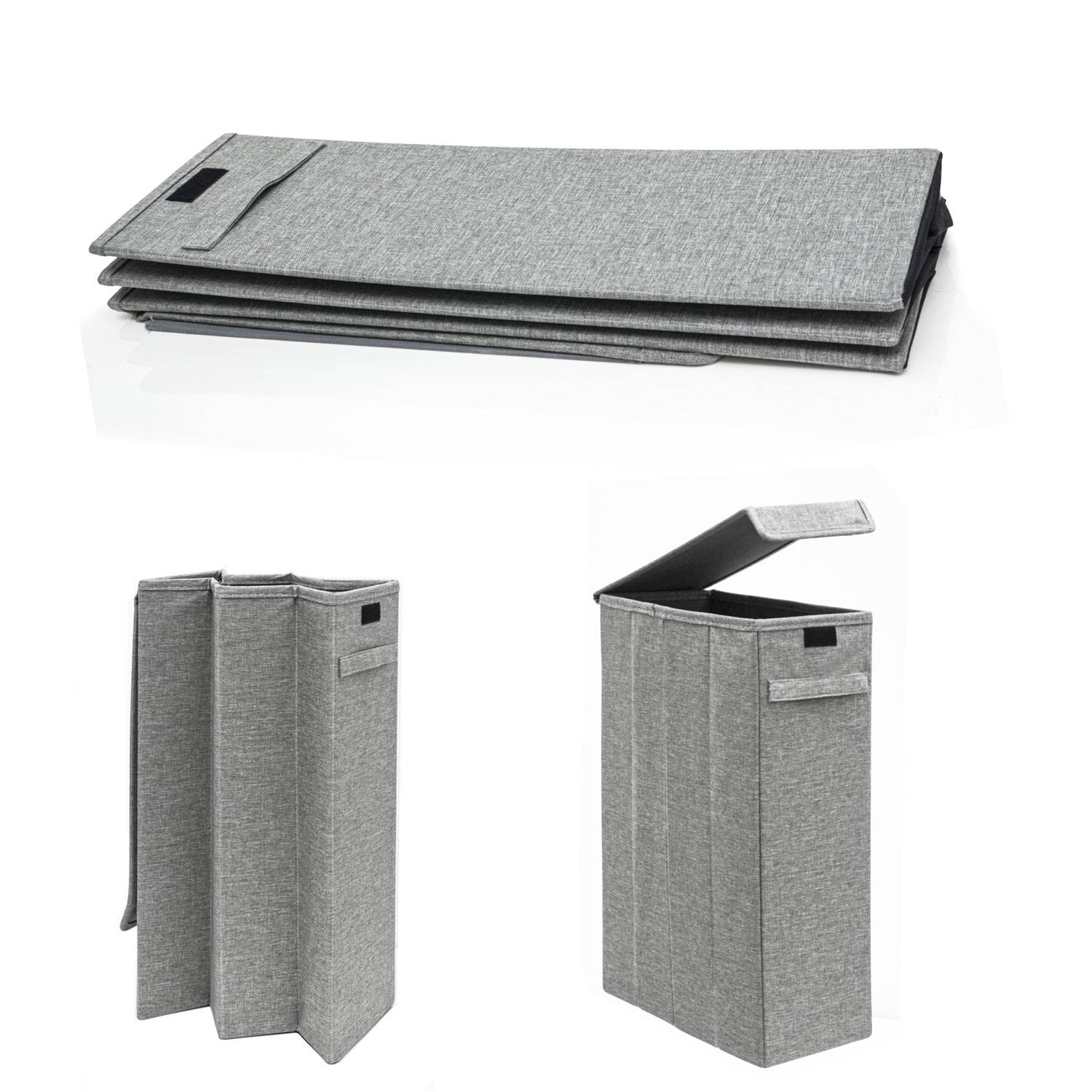 50L Wäschekorb mit Rollen - 20x40x60 Wäschesammler Schmal - Wäsche Nischenregal