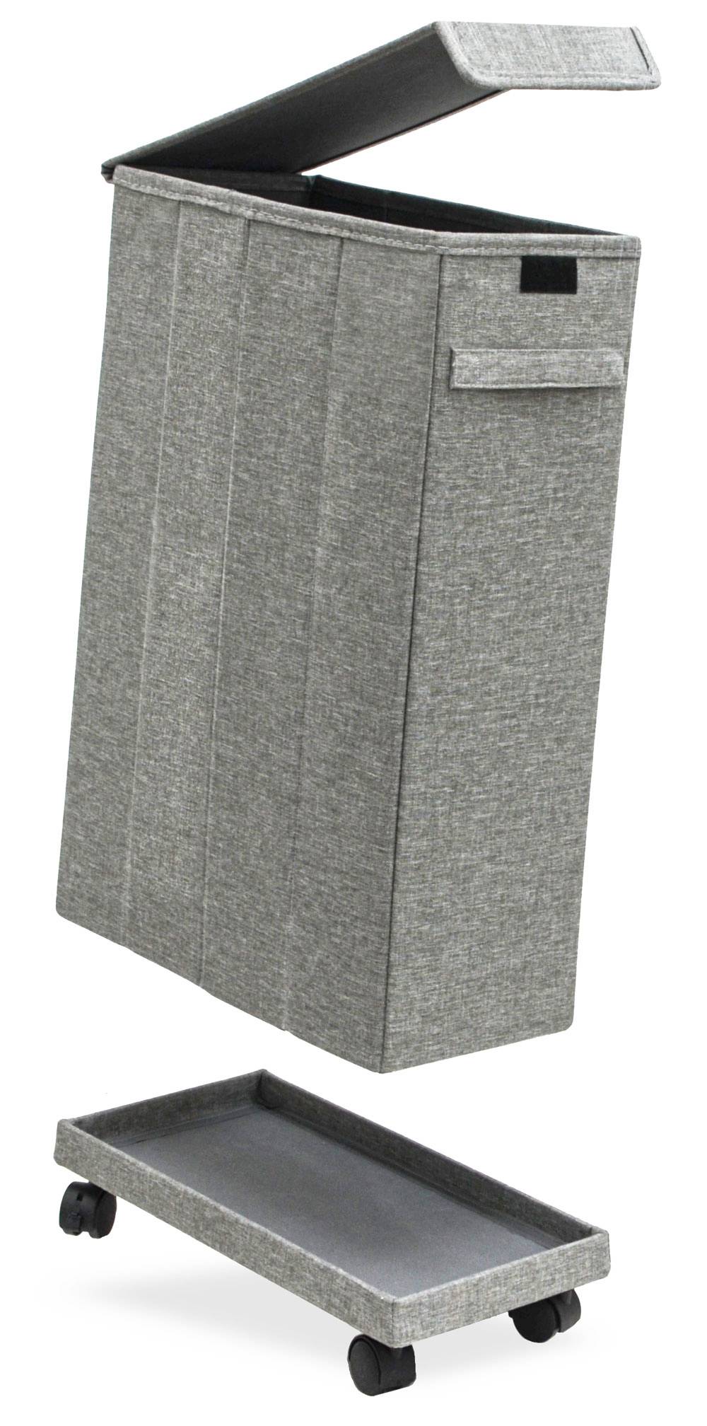 50L Wäschekorb mit Rollen - 20x40x60 Wäschesammler Schmal - Wäsche Nischenregal