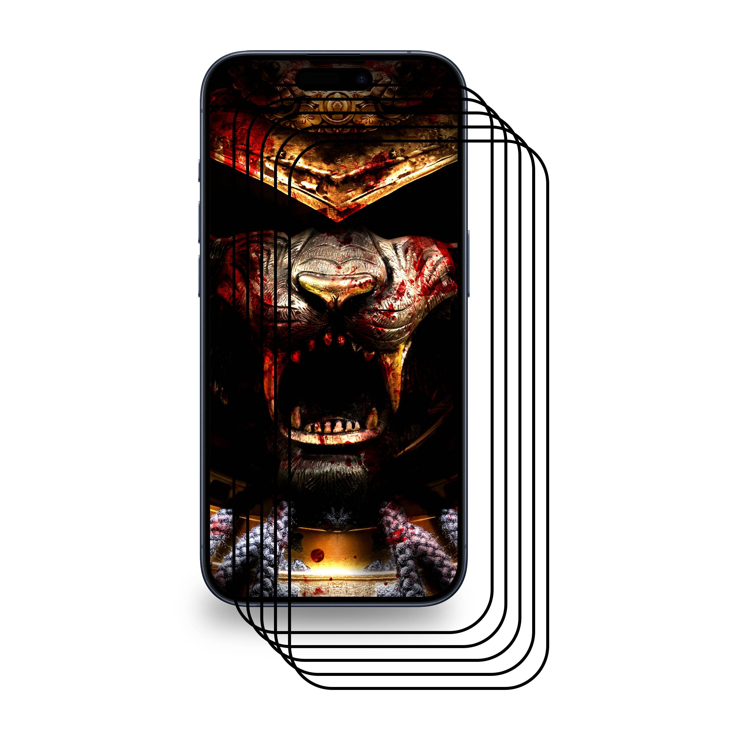 5x 9D Keramik-Glass für Apple iPhone 15 Pro FULL COVER 3D KLAR Panzerfolie Displayschutz Schutzfolie Ceramic Screen-Protector