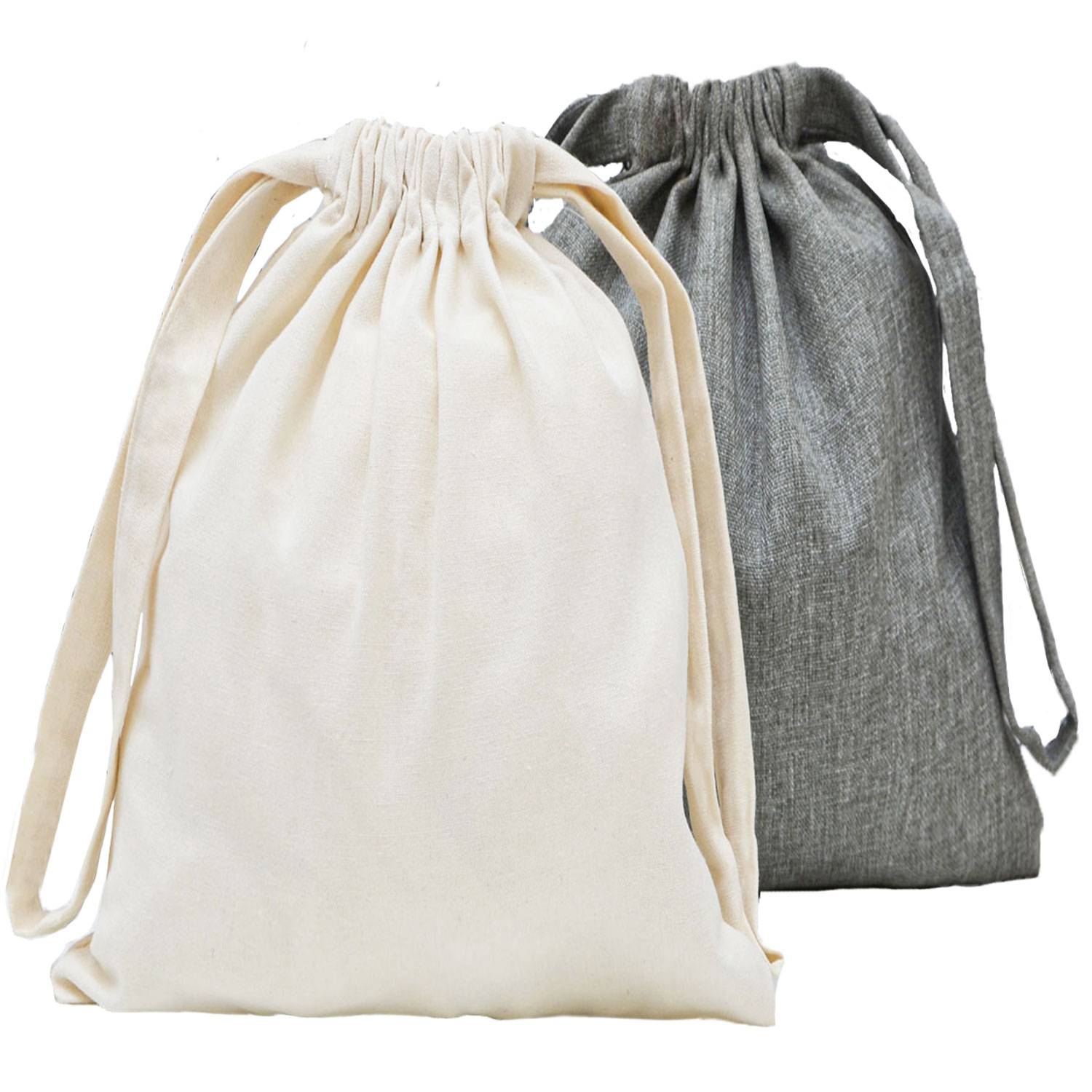 2 Leinen Look Packbeutel - 32x32cm Reisebeutel Packtaschen Koffer Organizer Set