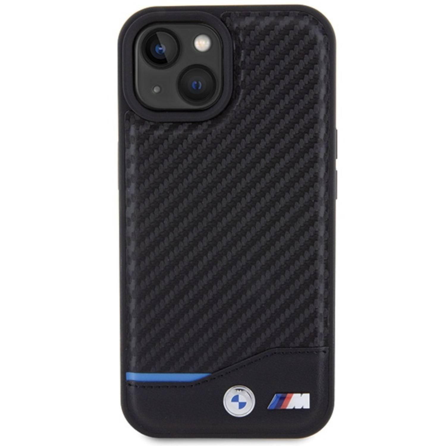 BMW Apple iPhone 15 Schutzhülle Case Cover Hülle Carbon Schwarz