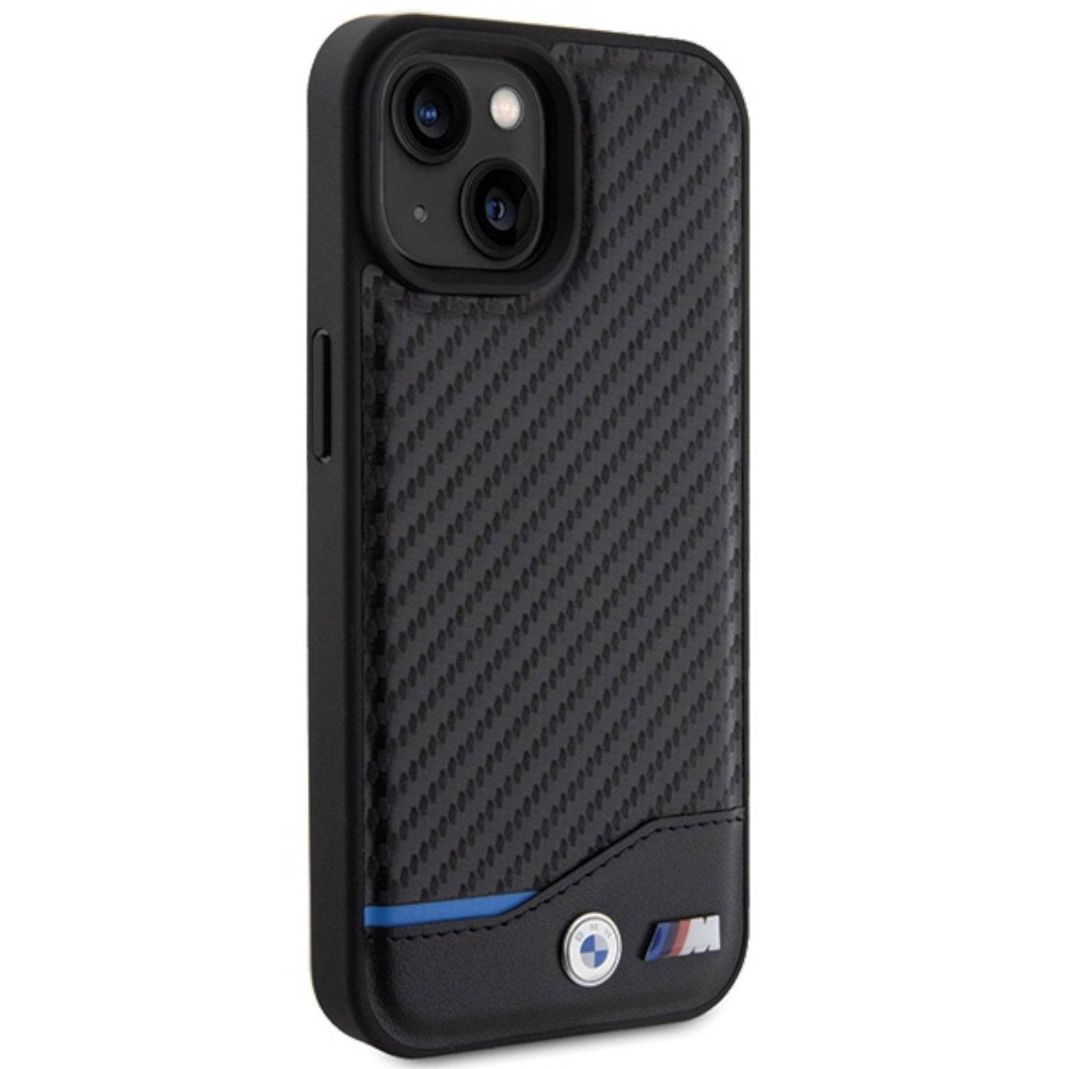 BMW Apple iPhone 15 Schutzhülle Case Cover Hülle Carbon Schwarz