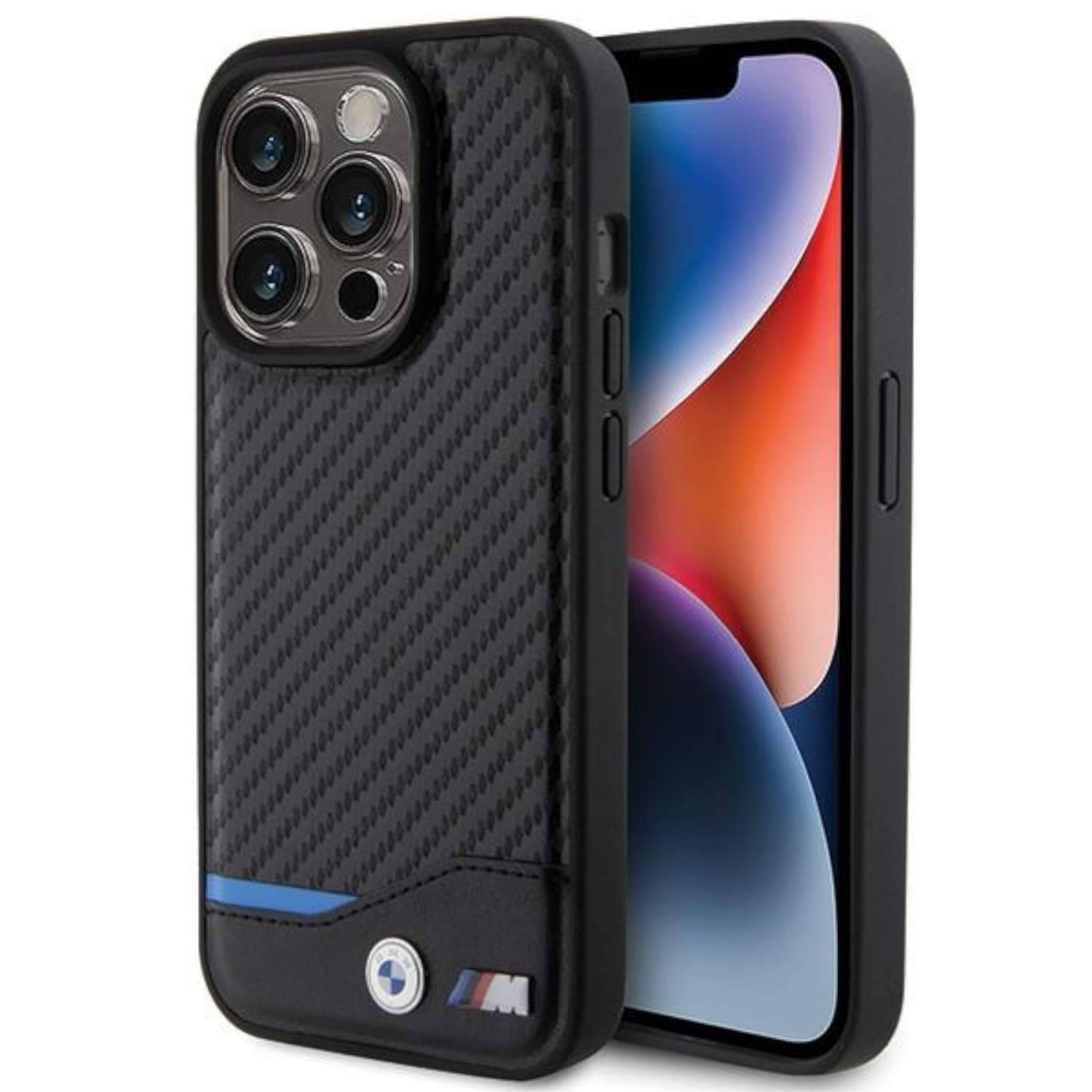 BMW Apple iPhone 15 Pro Schutzhülle Case Cover Hülle Carbon Schwarz