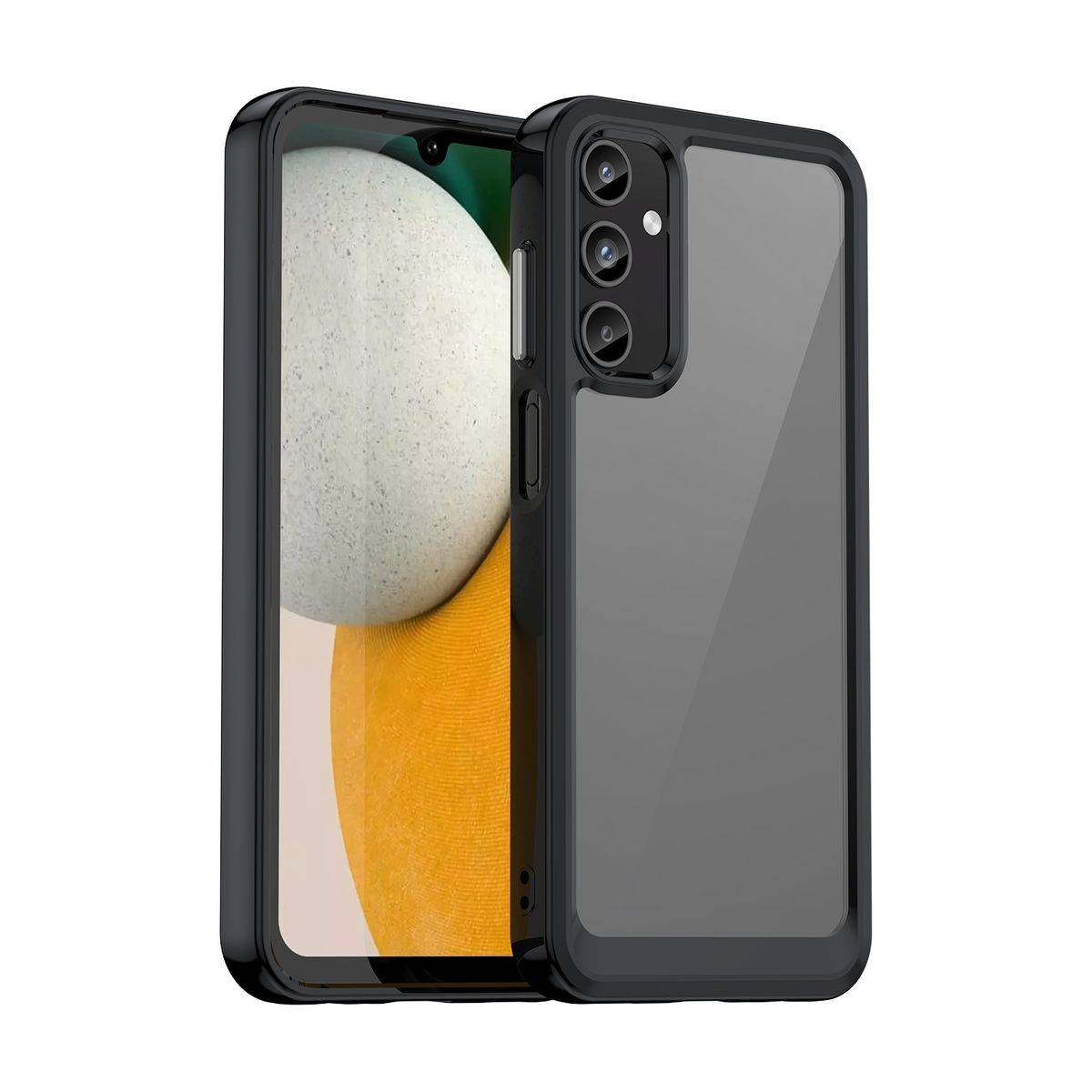 Für Samsung Galaxy A15 TPU Acryl Schutz Handy Hülle Case Cover Schwarz