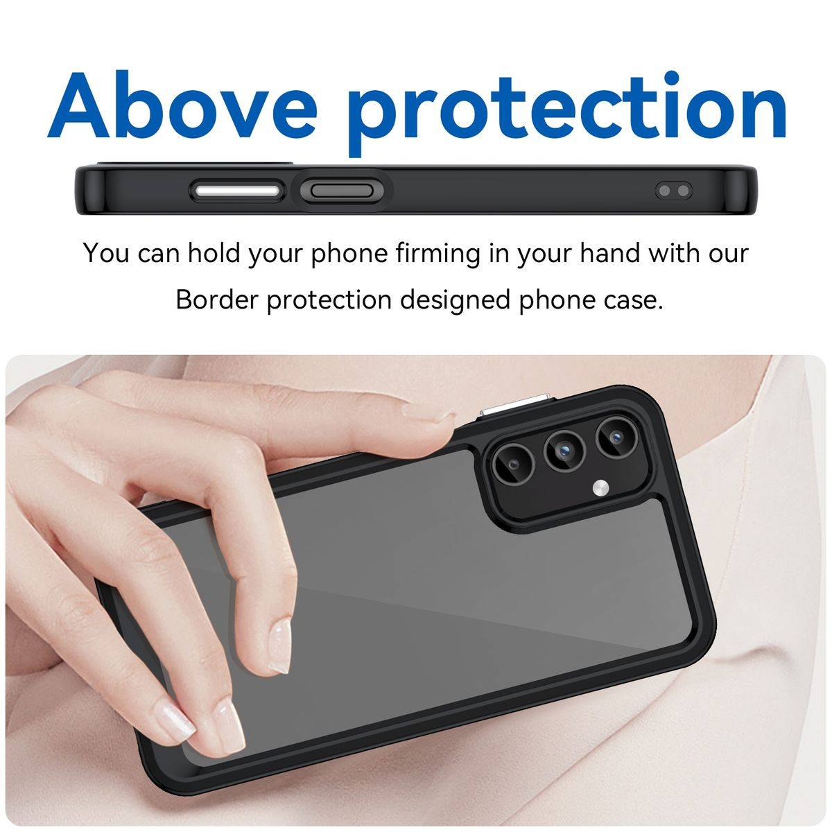 Für Samsung Galaxy A15 TPU Acryl Schutz Handy Hülle Case Cover Schwarz