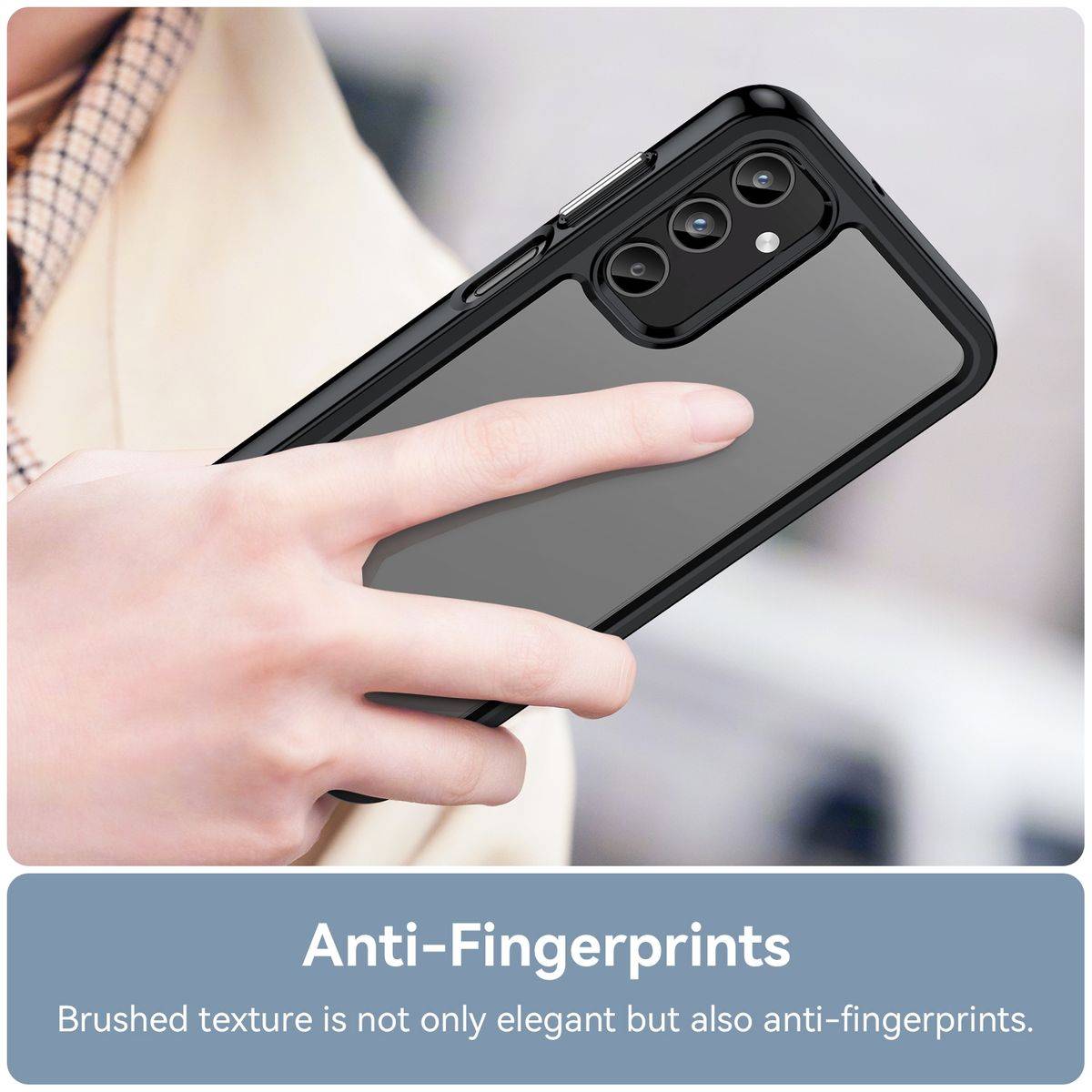 Für Samsung Galaxy A15 TPU Acryl Schutz Handy Hülle Case Cover Schwarz