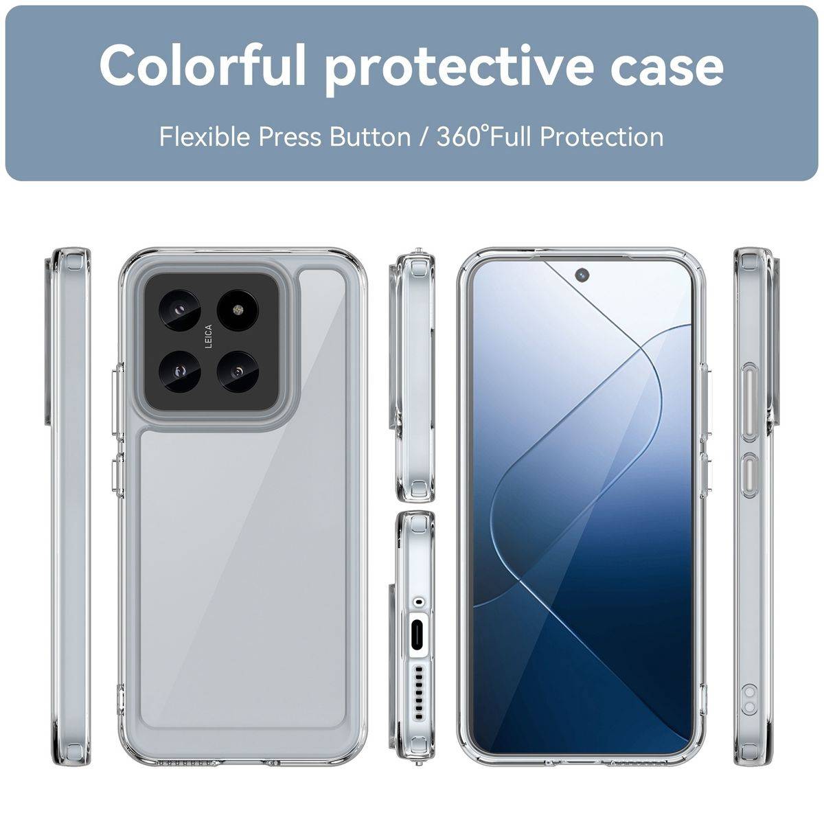 Für Xiaomi 14 Pro TPU Acryl Schutz Handy Hülle Case Cover Transparent