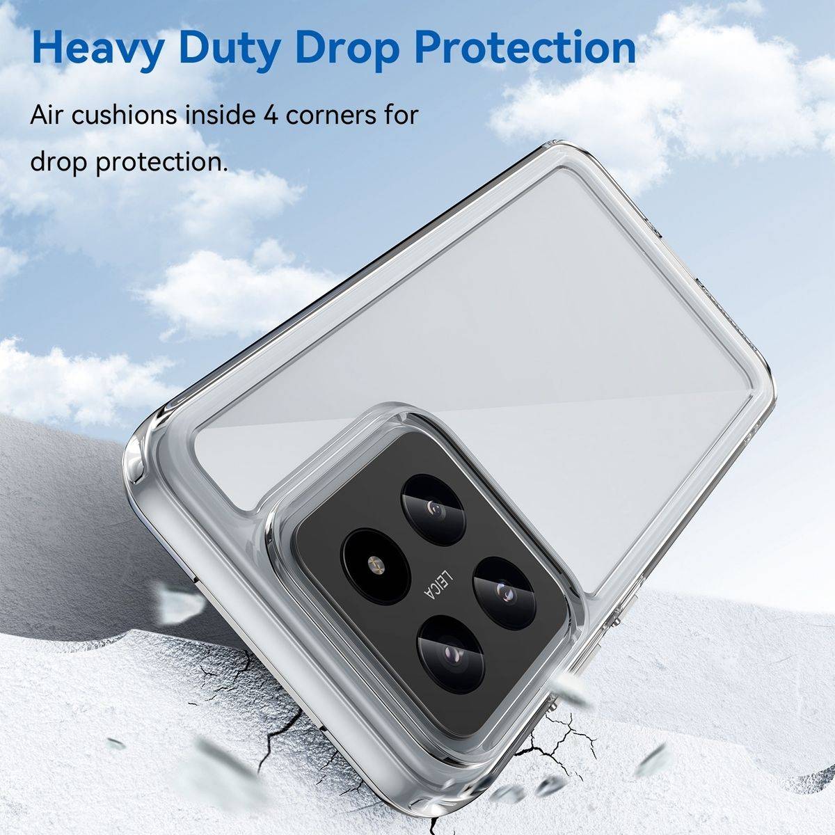 Für Xiaomi 14 Pro TPU Acryl Schutz Handy Hülle Case Cover Transparent