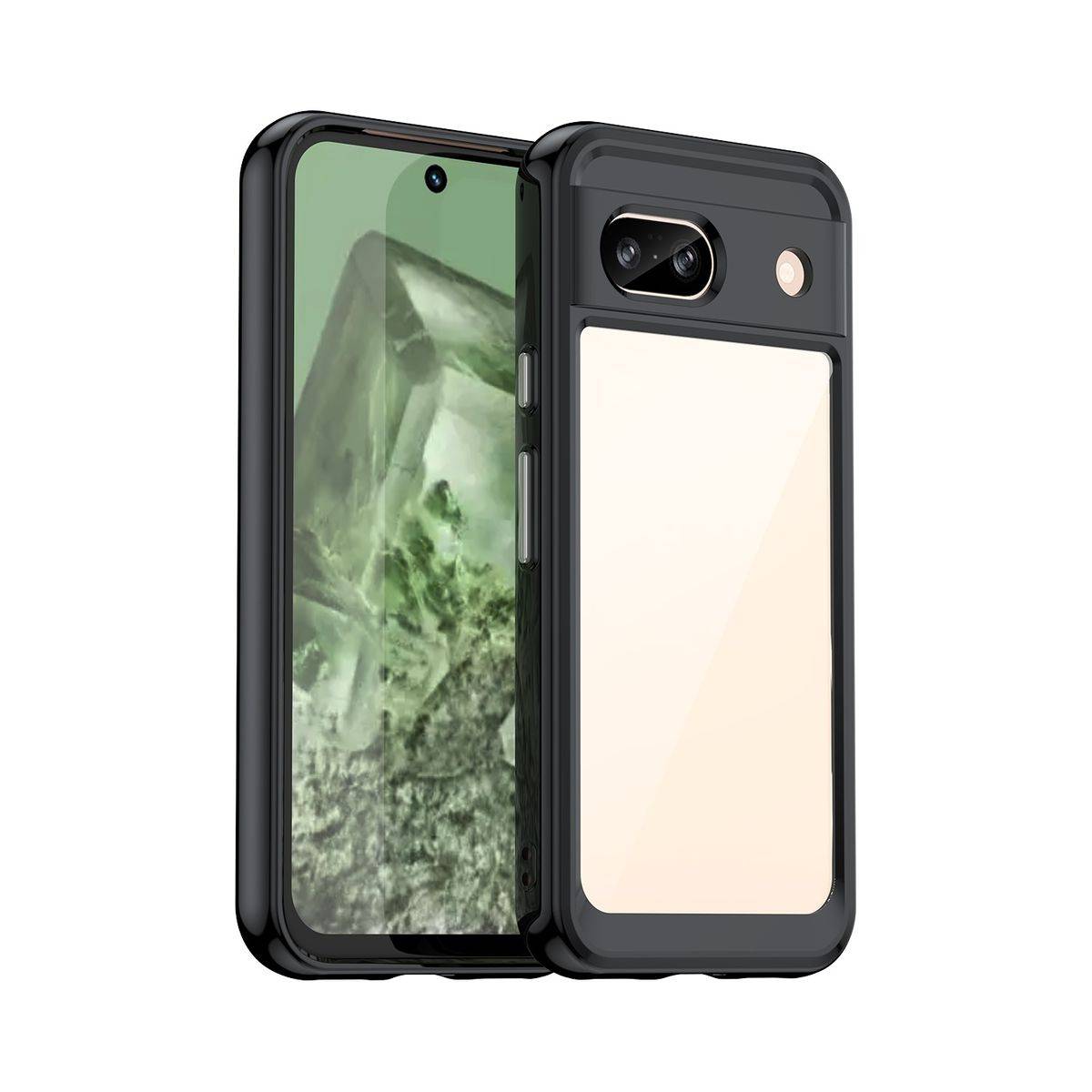 Für Google Pixel 8a TPU Acryl Schutz Handy Hülle Case Cover Schwarz