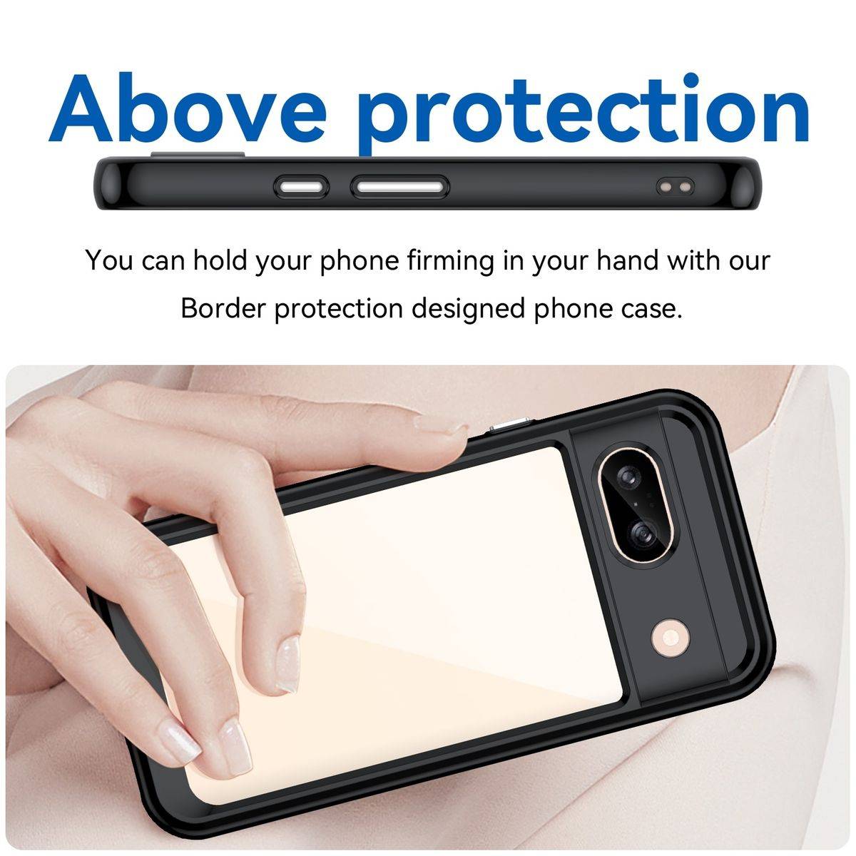 Für Google Pixel 8a TPU Acryl Schutz Handy Hülle Case Cover Schwarz