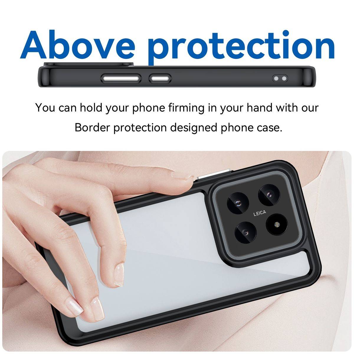 Für Xiaomi 14 Pro TPU / Acryl Schutz Handy Hülle Case Cover Schwarz