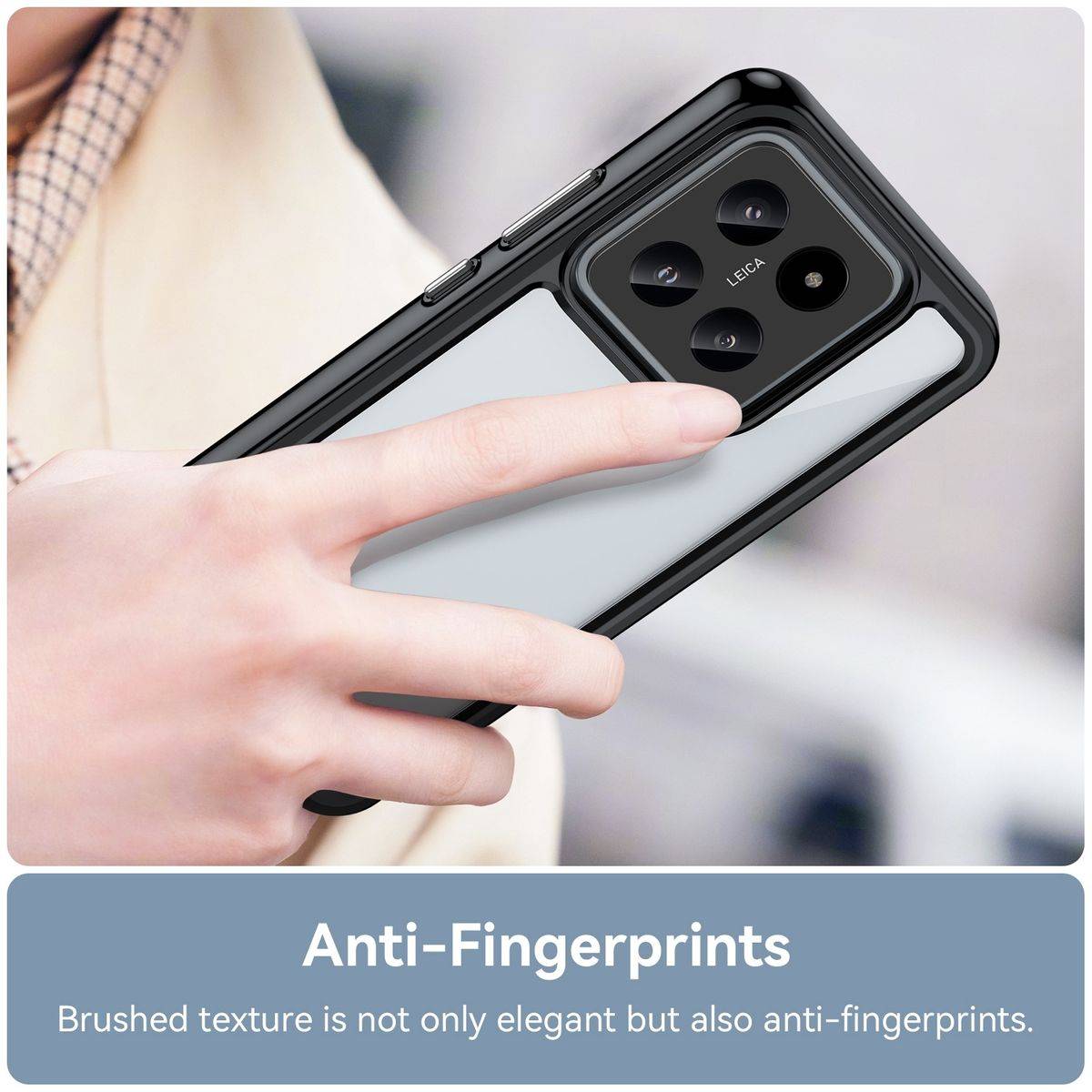 Für Xiaomi 14 Pro TPU / Acryl Schutz Handy Hülle Case Cover Schwarz