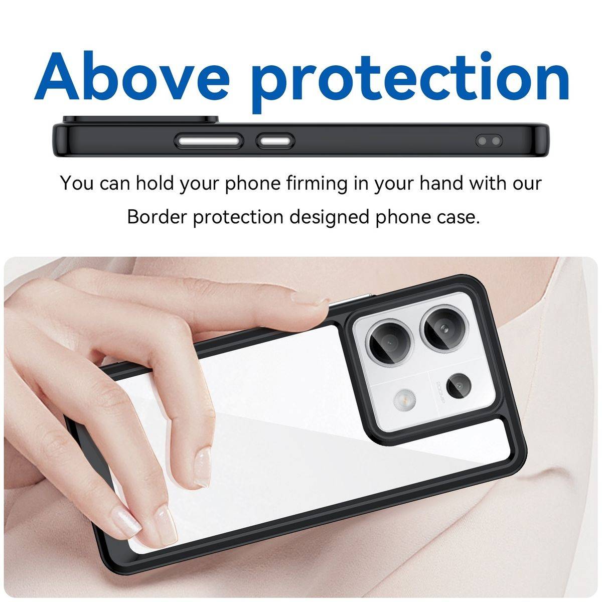 Für Xiaomi Redmi Note 13 Pro Plus TPU Handy Hülle Case Cover Schwarz