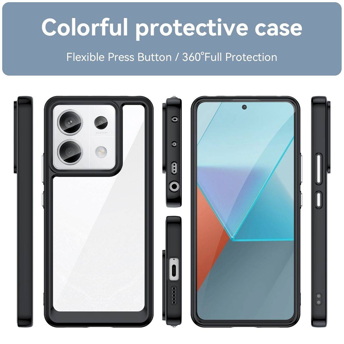 Für Xiaomi Redmi Note 13 Pro Plus TPU Handy Hülle Case Cover Schwarz
