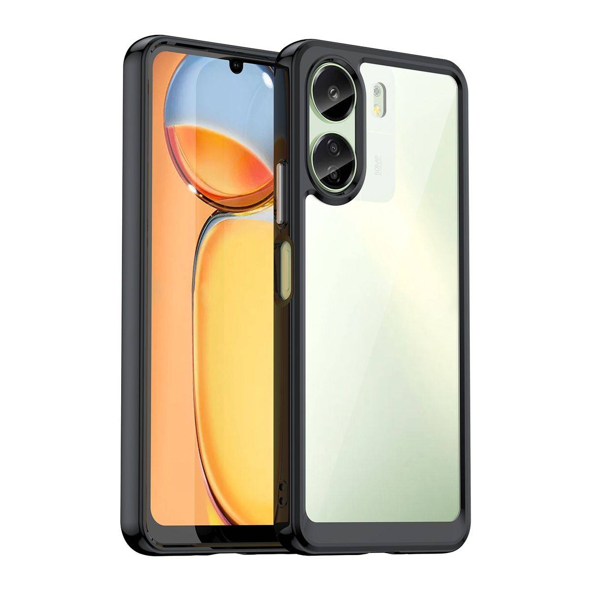 Für Xiaomi Redmi 13C TPU / Acryl Schutz Handy Hülle Case Cover Schwarz