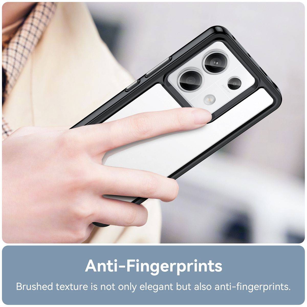 Für Xiaomi Redmi Note 13 Pro / Poco X6 TPU Acryl Handy Hülle Schwarz