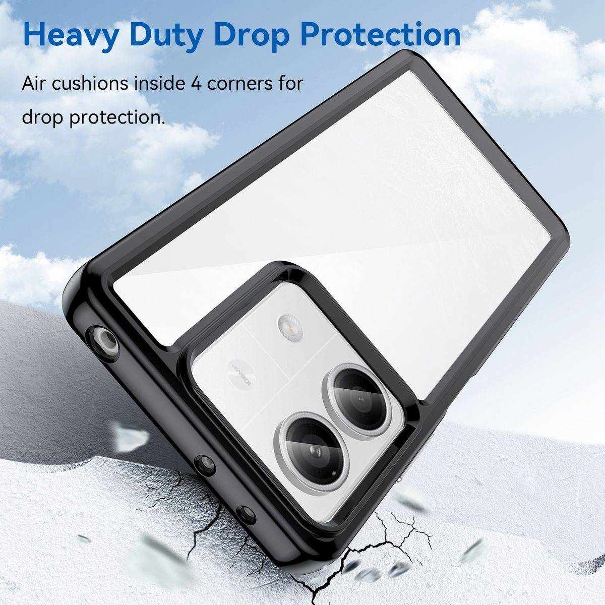Für Xiaomi Redmi Note 13 TPU / Acryl Handy Hülle Case Cover Schwarz