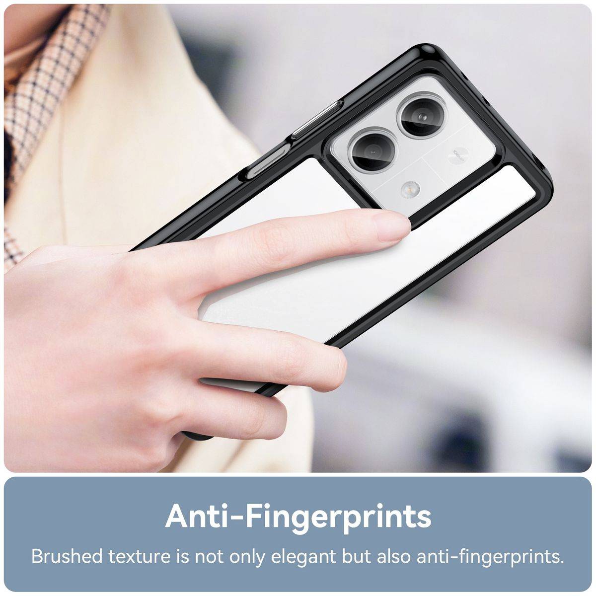 Für Xiaomi Redmi Note 13 TPU / Acryl Handy Hülle Case Cover Schwarz