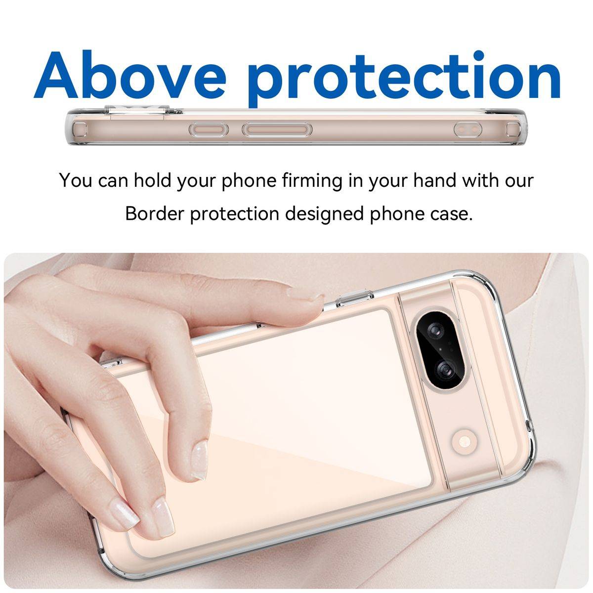 Für Google Pixel 8a TPU / Acryl Schutz Handy Hülle Case Transparent