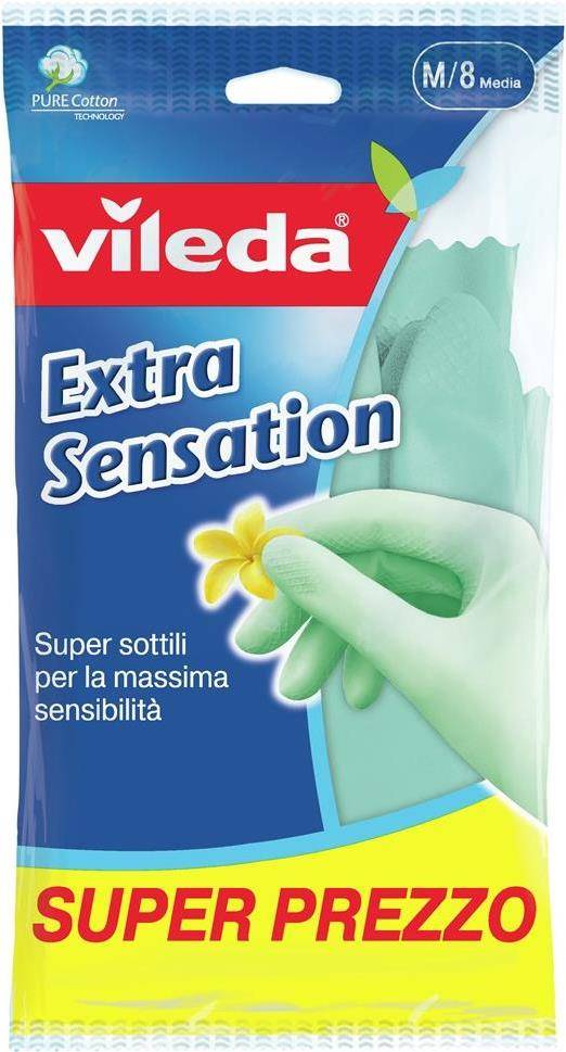 Vileda Extra Sensation Haushaltshandschuhe Grün Baumwolle, Latex 1 Stück(e) (167394)