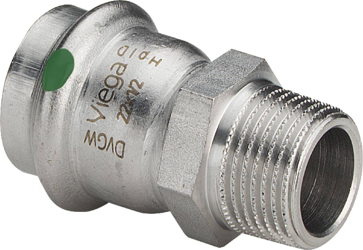 Viega Sanpress Inox-Übergangsstück, SC-Contur, Stahl nichtrostend, Modell 2311, VdS-Zulassung, d: 22, R: 1, 1 Stk.