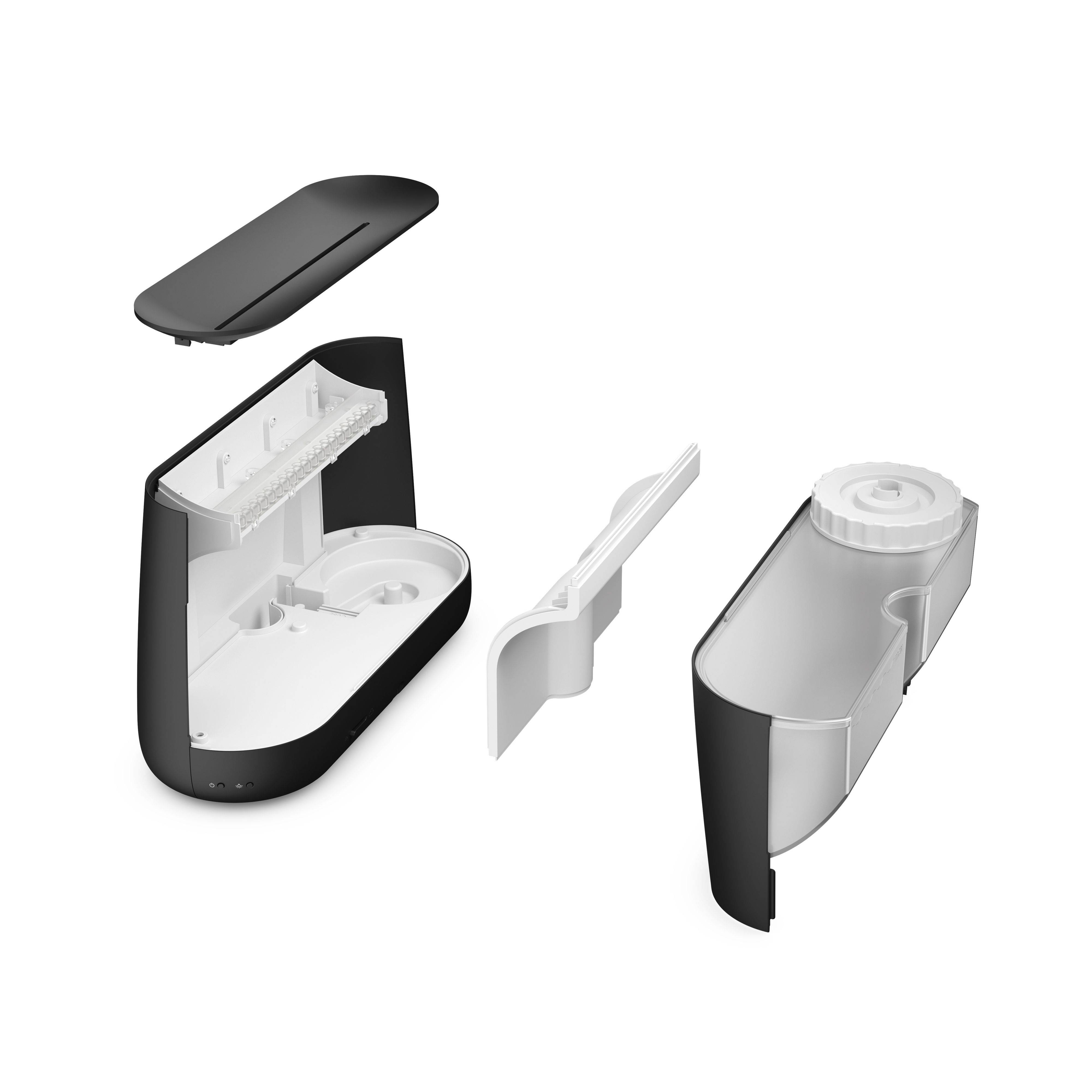 Luftbefeuchter Ben Schwarz mit Effektfeuer