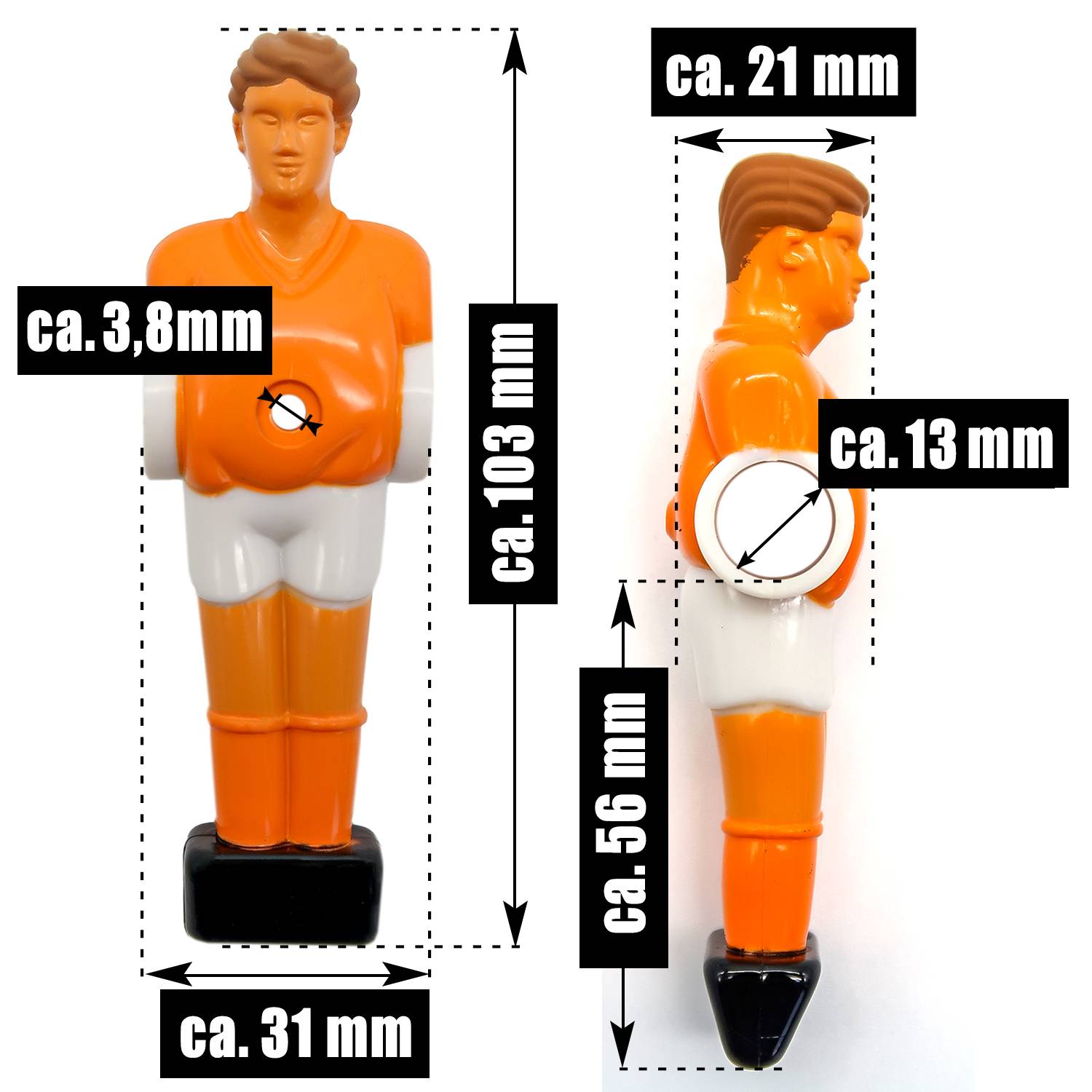 11 Tischkicker Figuren 13mm Niederlande Orange - Tisch Fussball Kicker Figuren