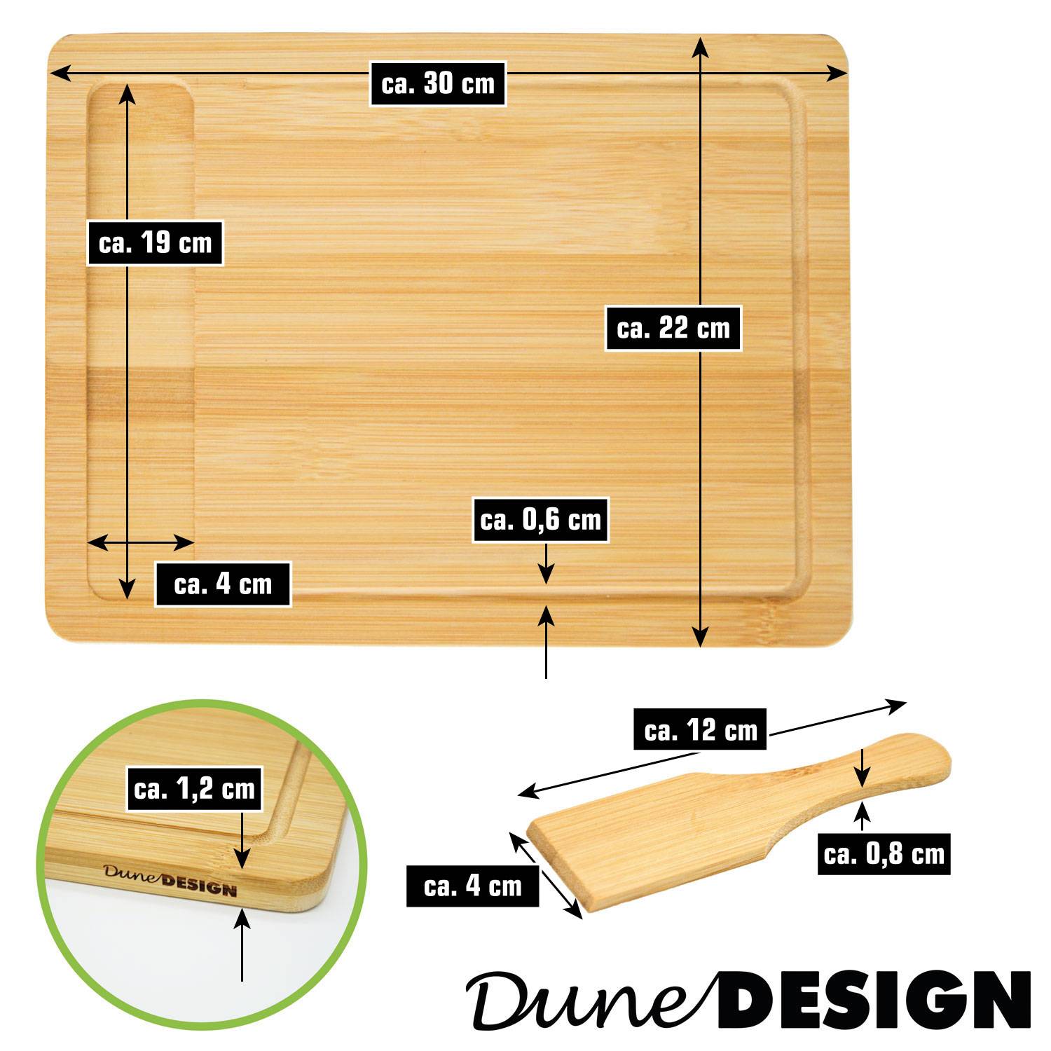 2 Personen Raclette Teller Set Holz - 30x22cm Pfännchen Untersetzer mit Spachtel