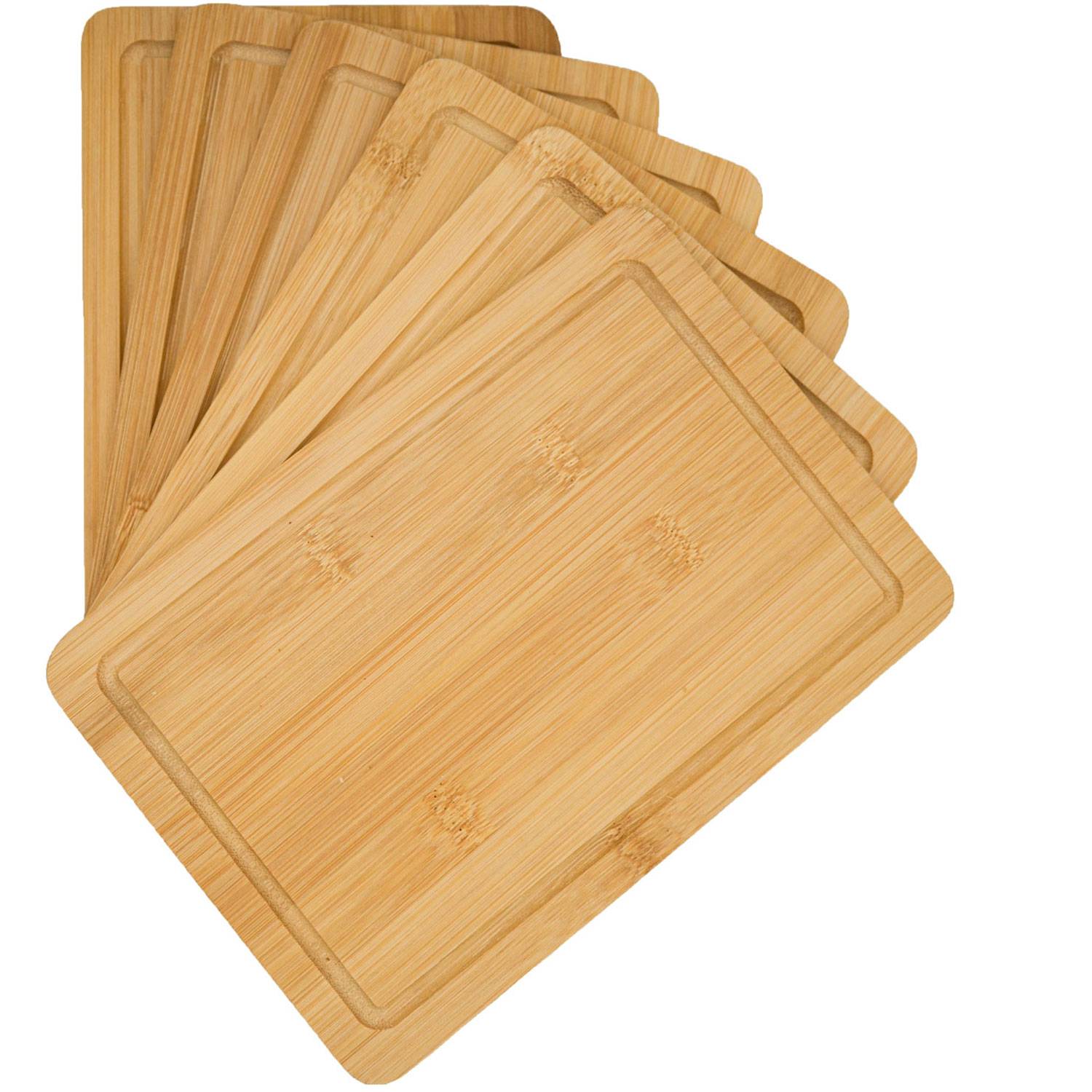 6er Set: Frühstücksbrettchen Holz 22x15 Kleine Schneidebretter Brotzeitbretter