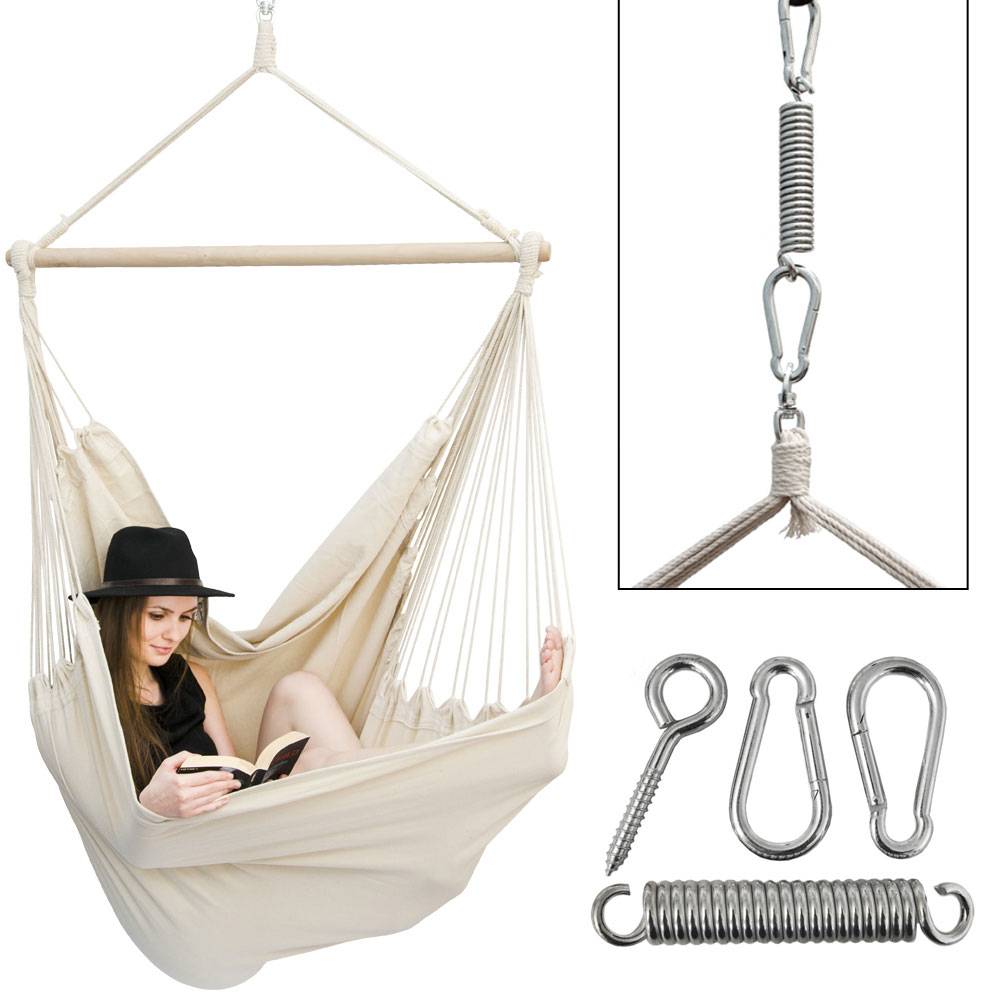 XXL-Hängestuhl Variante Beige Hängestuhl mit Deckenbefestigung