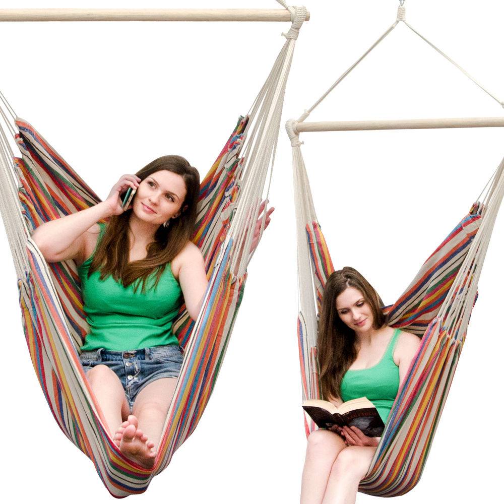 XXL Hängestuhl HMG-40 eyepower AMZ Bunte Streifen