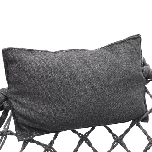 Hängesessel mit Kissen bis 120 kg - 80 cm Korbschaukel Rund Indoor Outdoor Grau Hängesessel mit Kissen bis 120 kg - 80 cm Korbschaukel Rund Indoor Outdoor Grau
