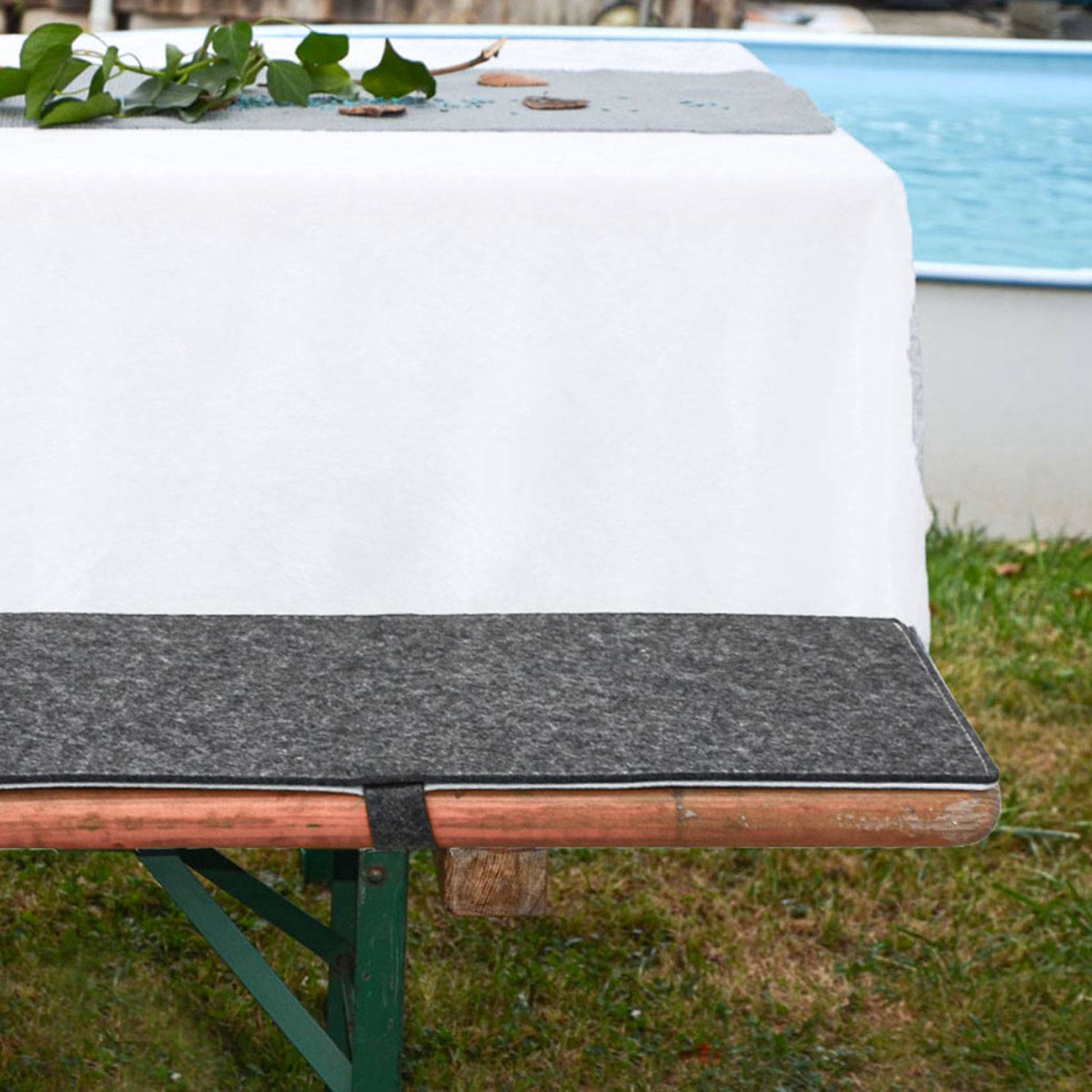 2 Bierbank Polster Filz - 220x25 Bierbankauflagen Set Auflagen Bierzeltgarnitur