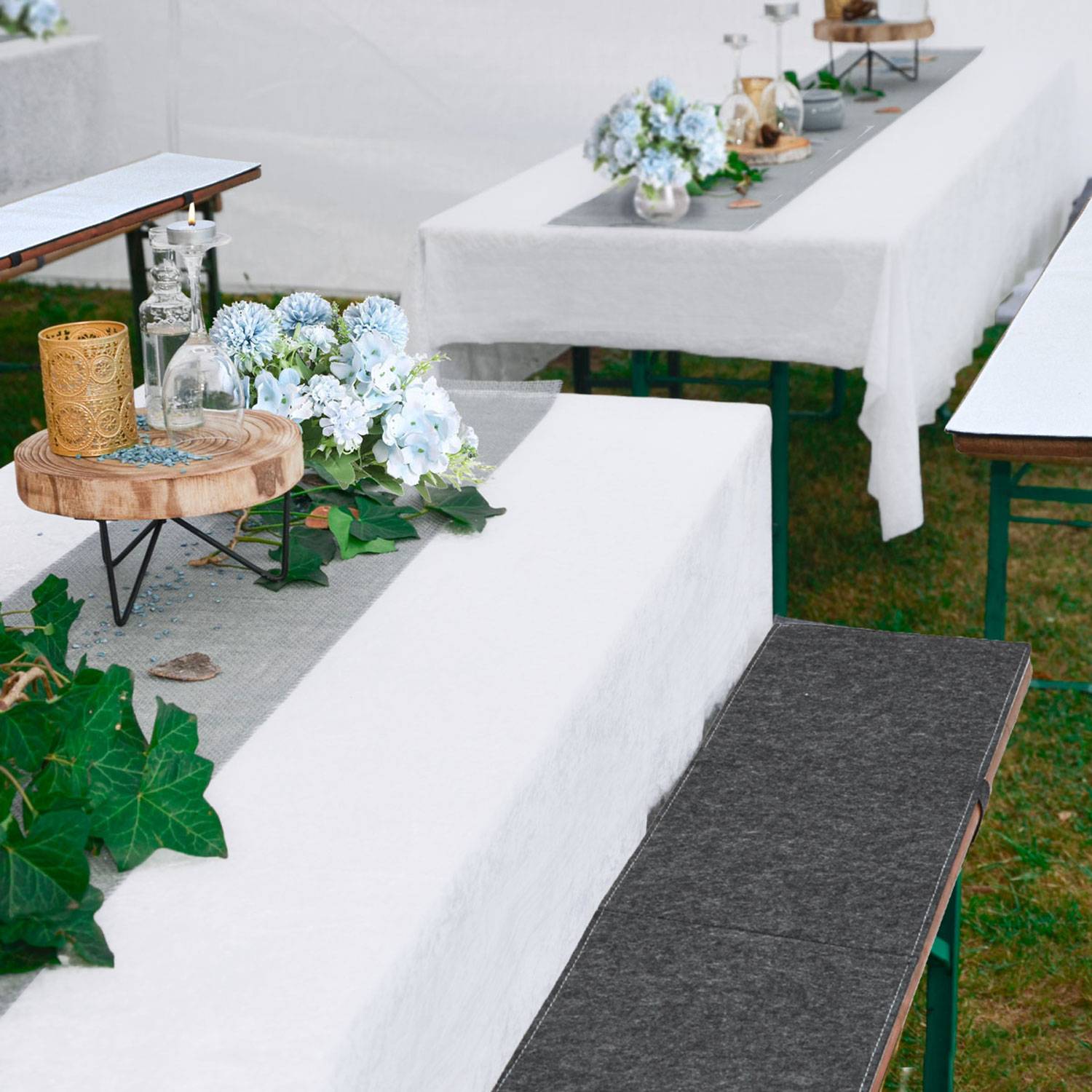 2 Bierbank Polster Filz - 220x25 Bierbankauflagen Set Auflagen Bierzeltgarnitur