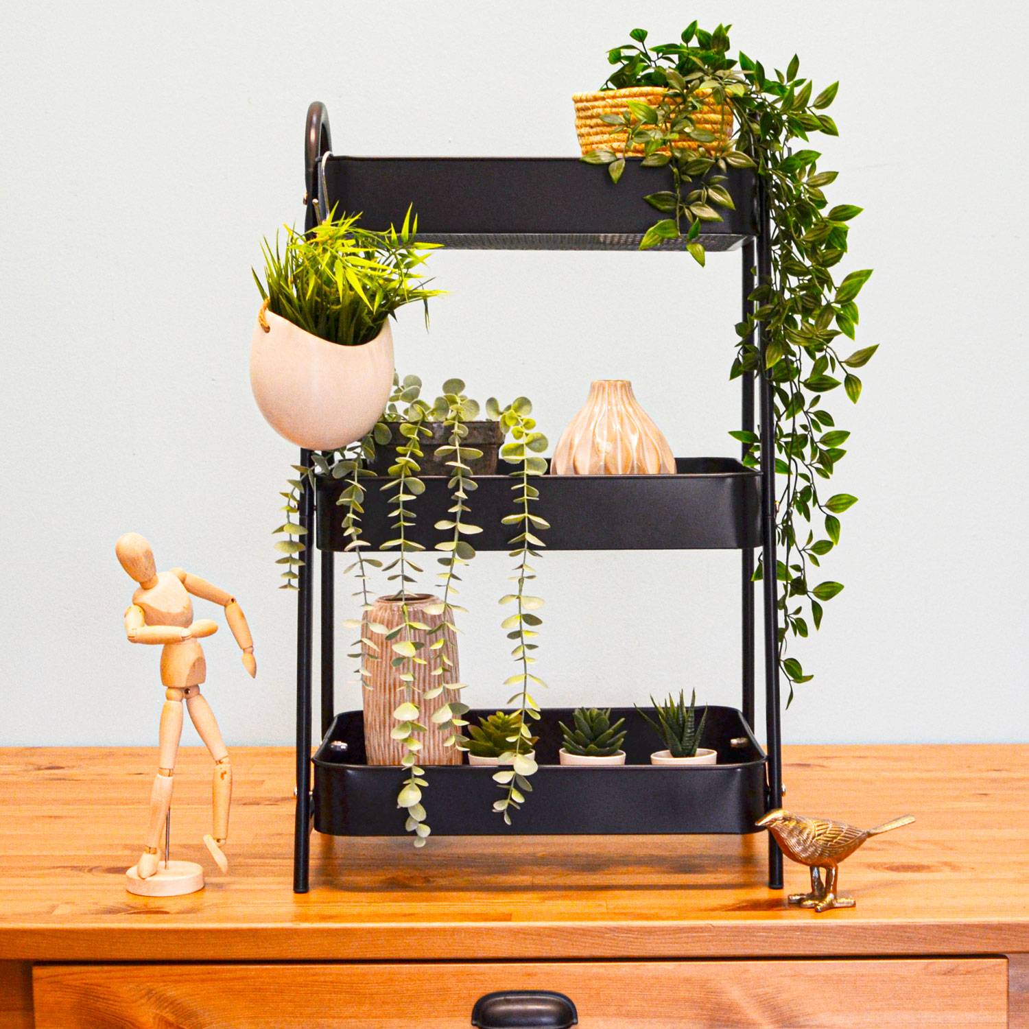 Rollwagen Metall 42x30x77 Servierwagen mit Rollen Küchenwagen Rollregal Badregal