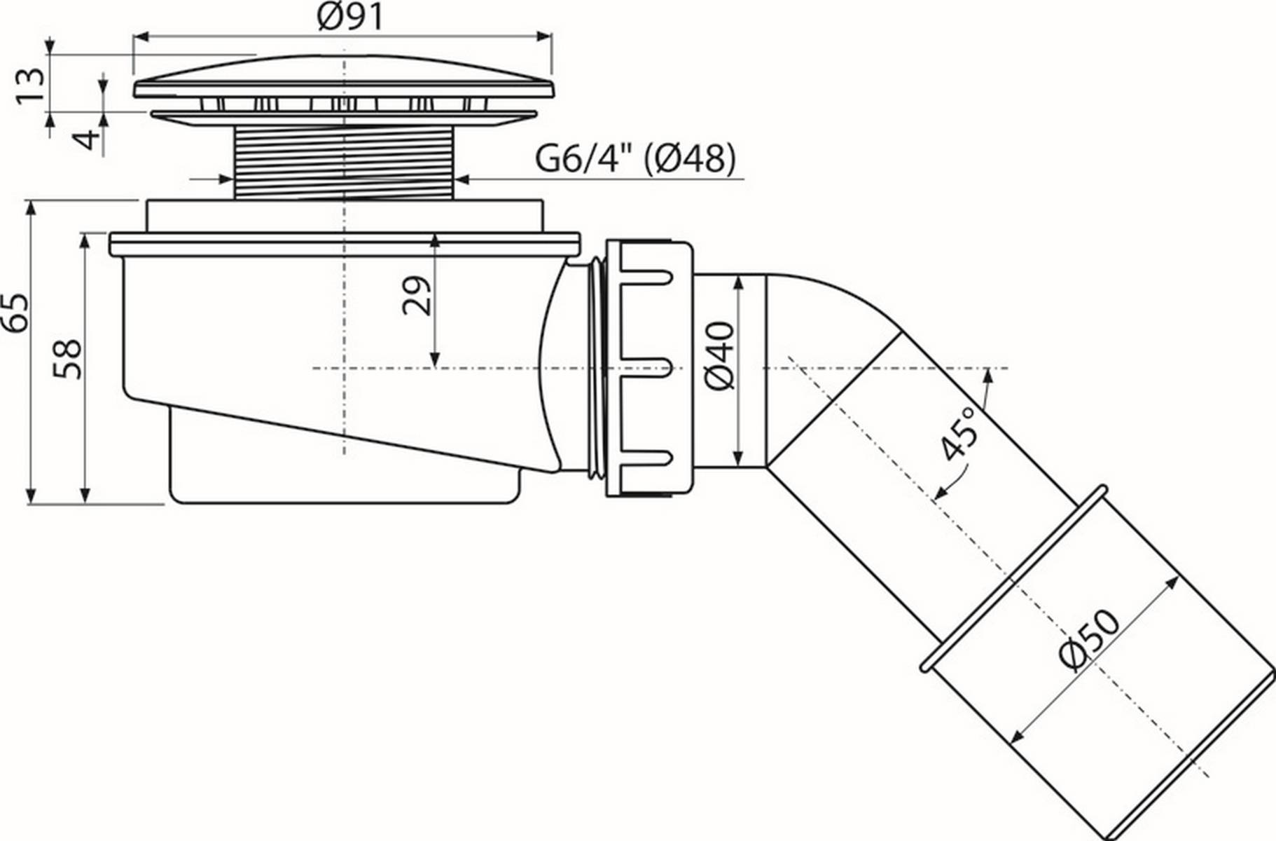 alcadrain Duschwannen Ablaufgarnitur 471CR-60