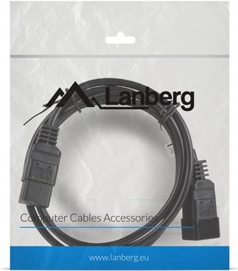 Lanberg CA-C19E-10CC-0018-BK Stromkabel Schwarz 1,8 m C19-Koppler C20-Koppler (CA-C19E-10CC-0018-BK)
