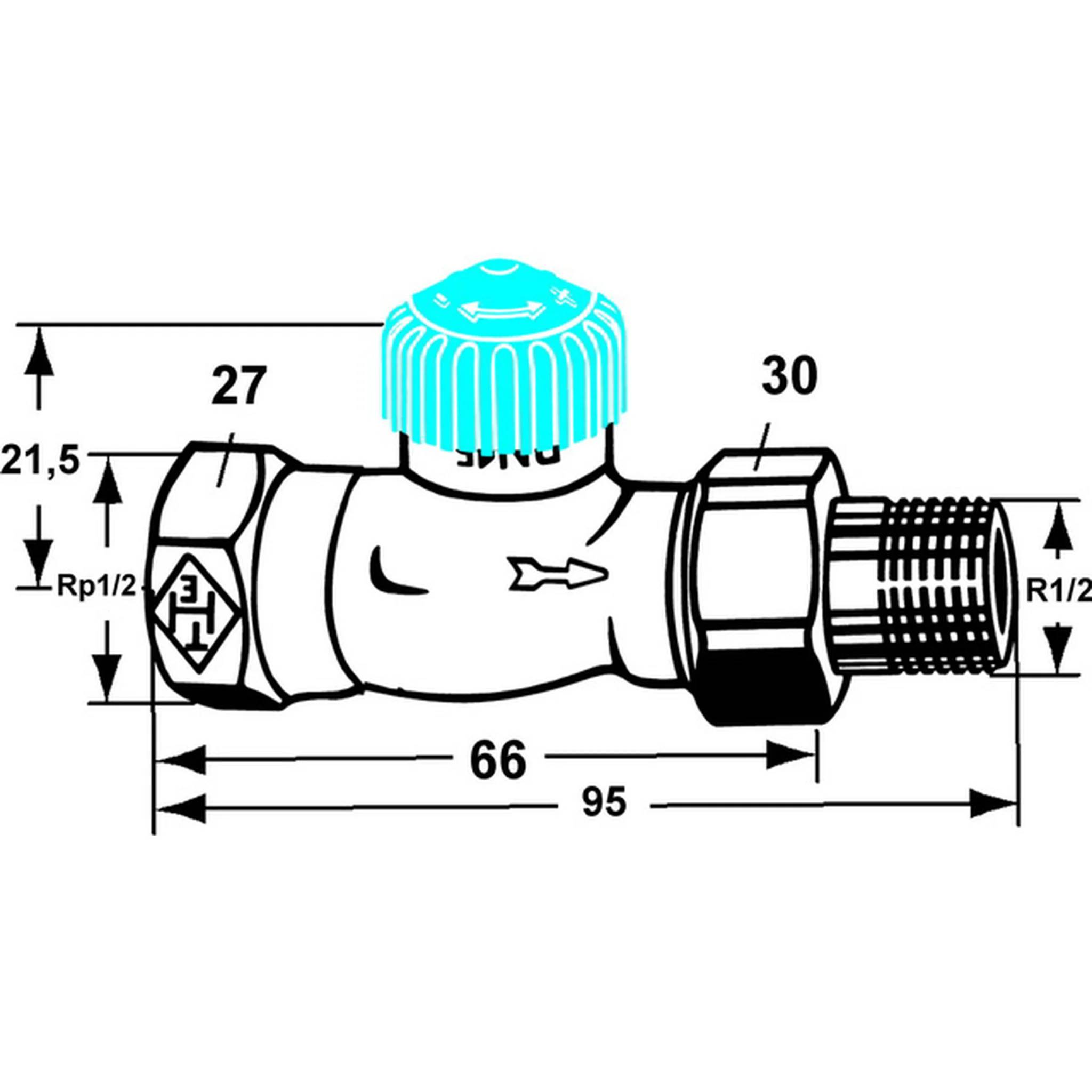 IMI Heimeier Thermostatventil Durchgangsform 1/2 Zoll, 1 Stk.