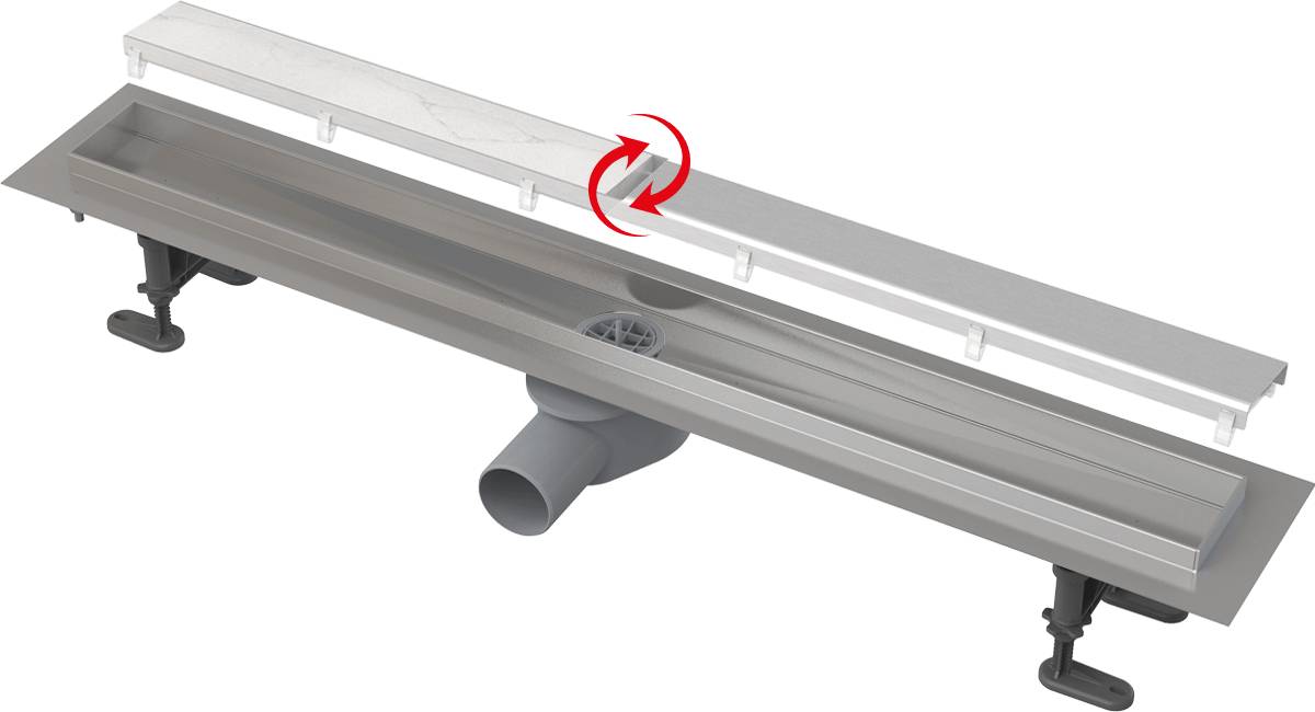 AlcaDrain APZ13 DOUBLE Duschrinne mit doppelseitigem Rost 850