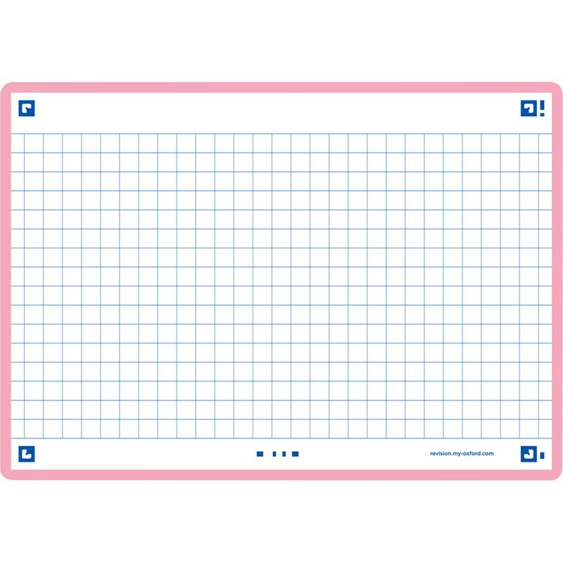 Ein rechteckiges Raster mit blauen Linien auf weißem Hintergrund, umrandet in Rosa. Das Raster enthält kleine blaue Symbole in jeder Ecke.