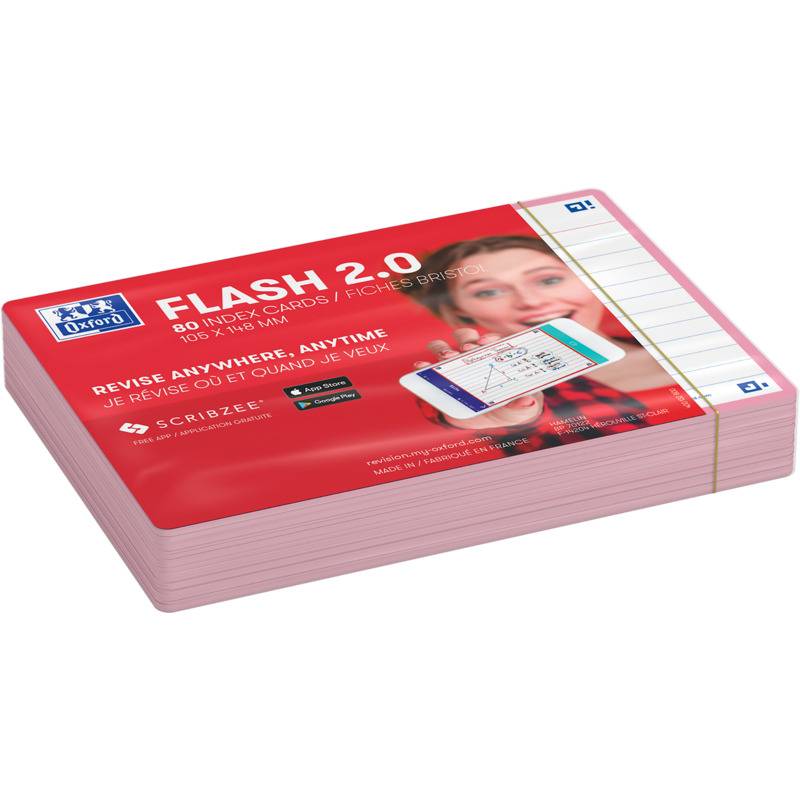 Oxford Karteikarten "Flash 2.0", 105 x 148 mm, pink