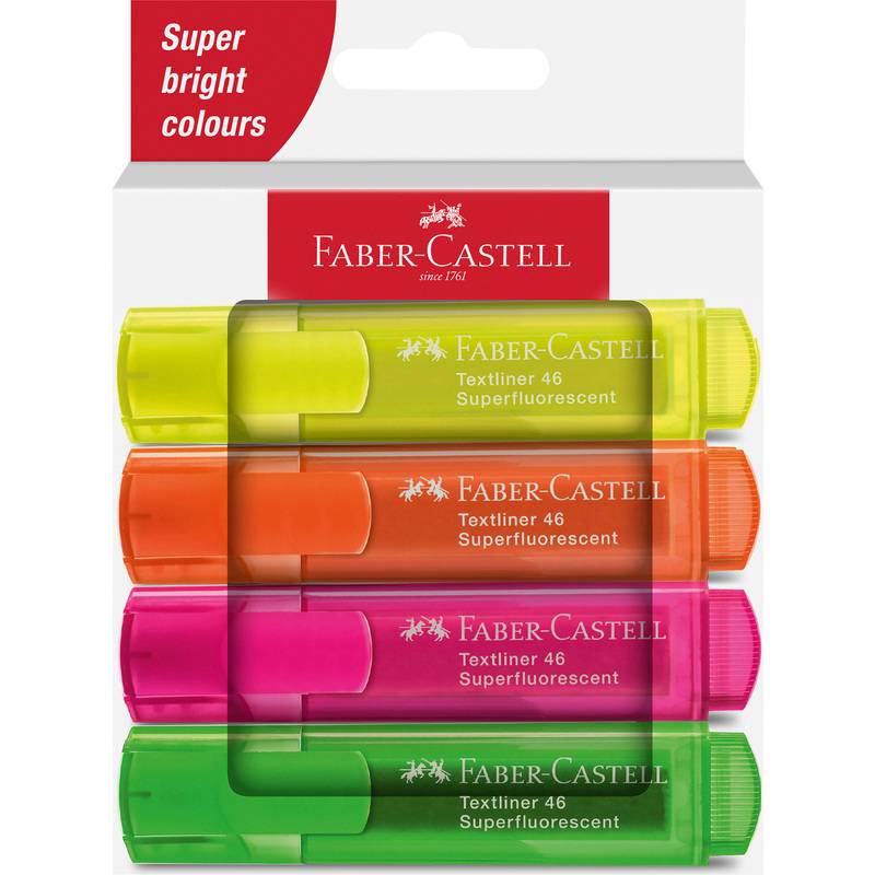 FABER-CASTELL Textmarker TEXTLINER 1546, 4er Kartonetui