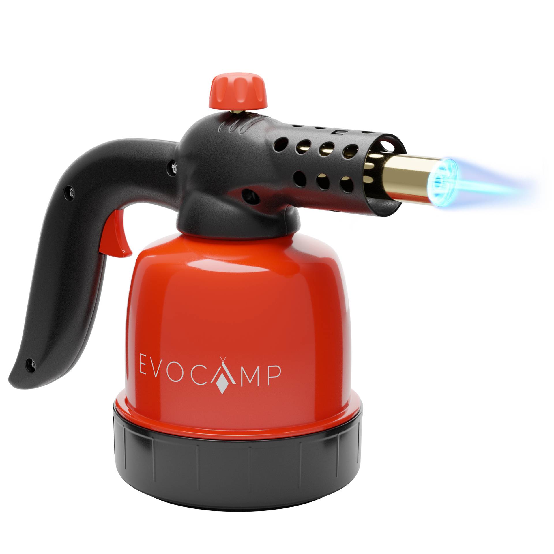 EVOCAMP Flambierbrenner Gasbrenner 1,3 kW, Küchenbrenner, Lötlampe mit Piezozündung