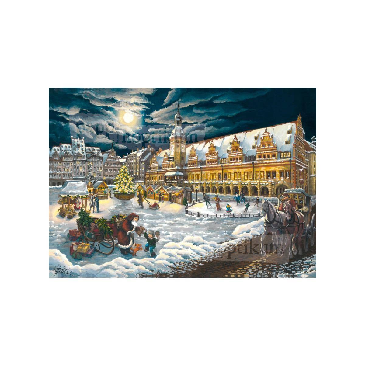 1001 - Leipzig - Altes Rathaus Markttreiben (Adventskalender)