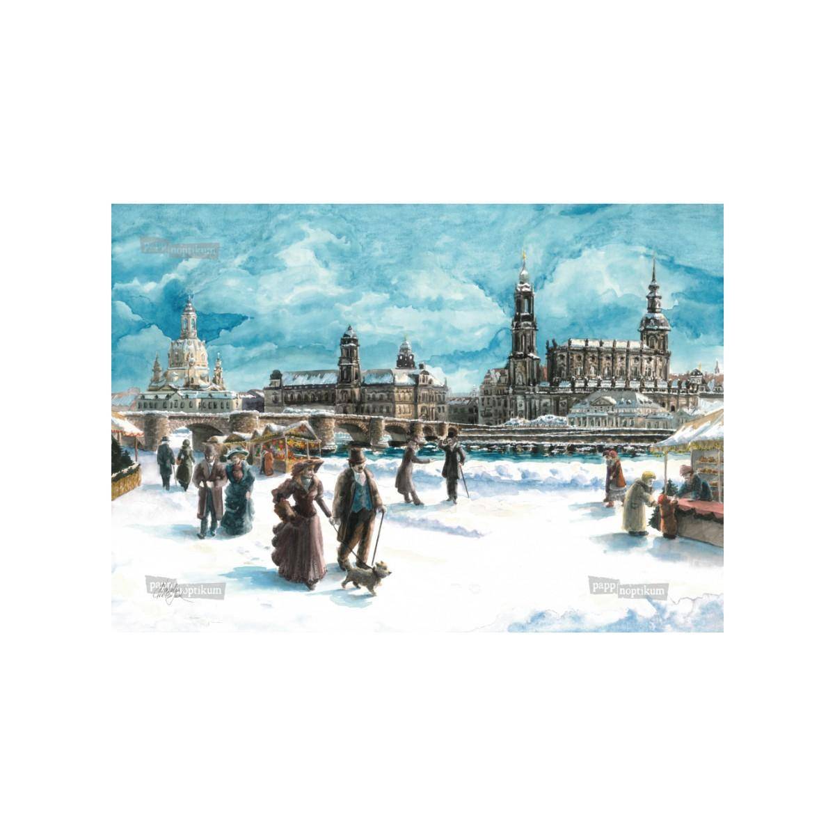1040 - Dresden - Blick zur Augustusbrücke (Klappkarte)