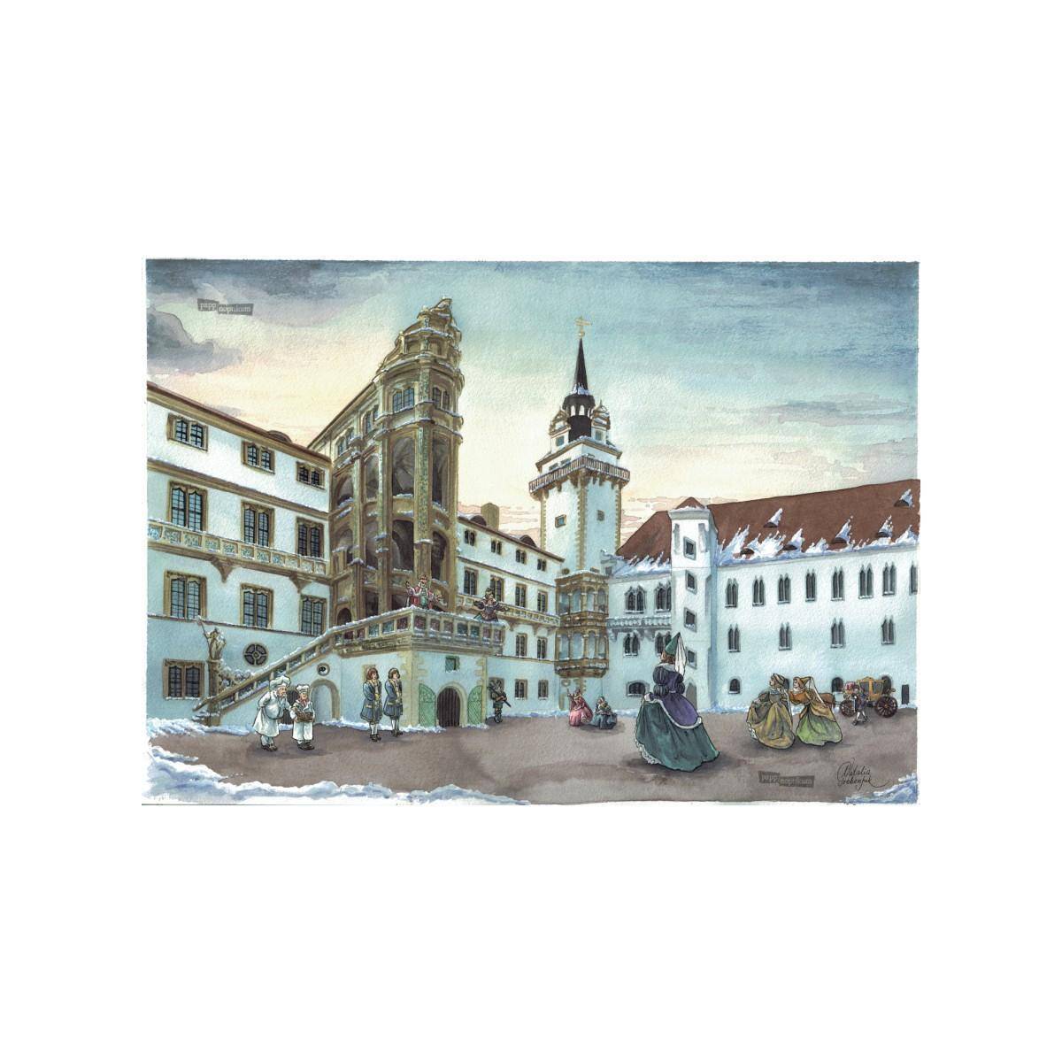 1075 - Dornröschen - Schloss Hartenfels (Klappkarte)